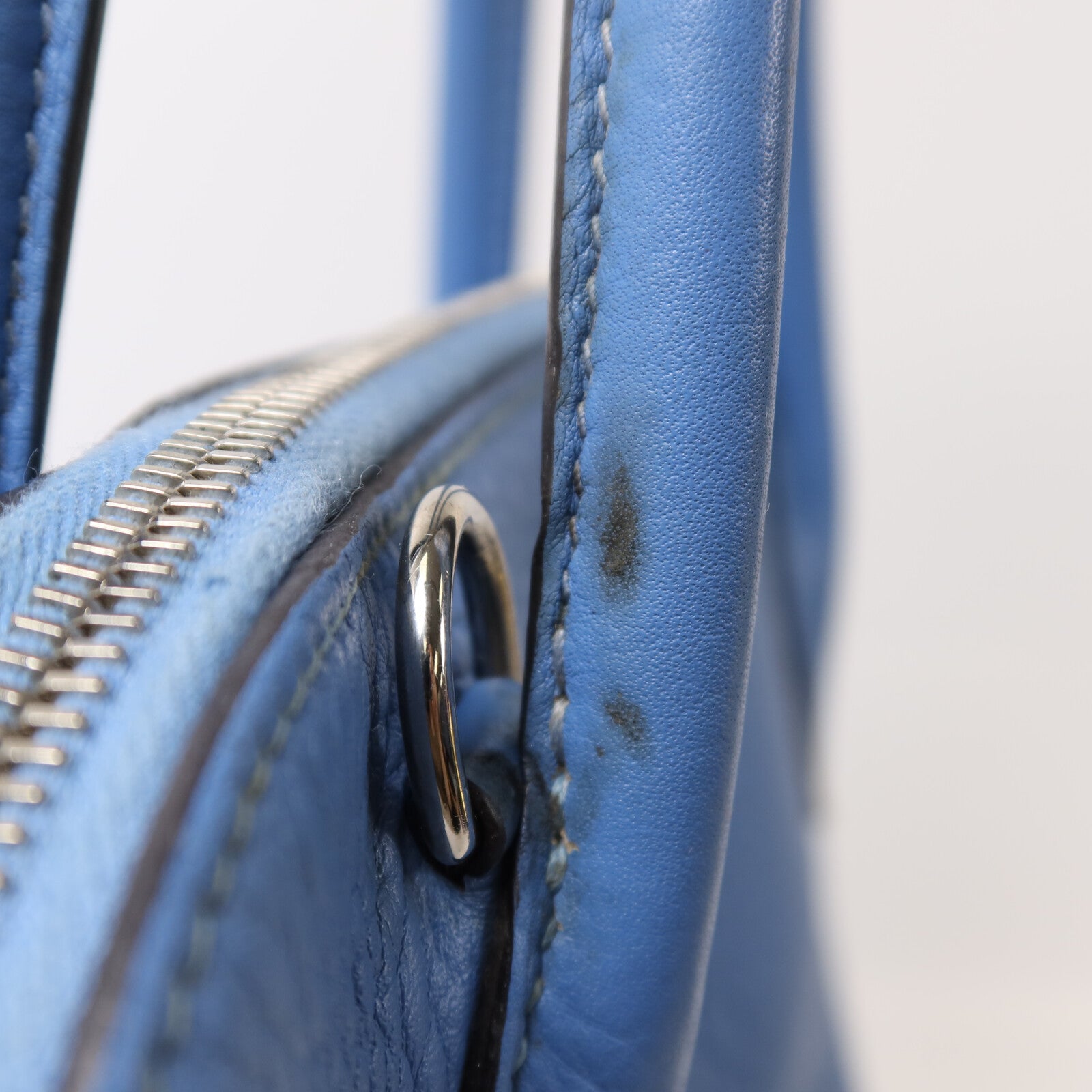 HERMES Clemence皮革Bolide 31手挽肩背兩用袋Bleu Paradise