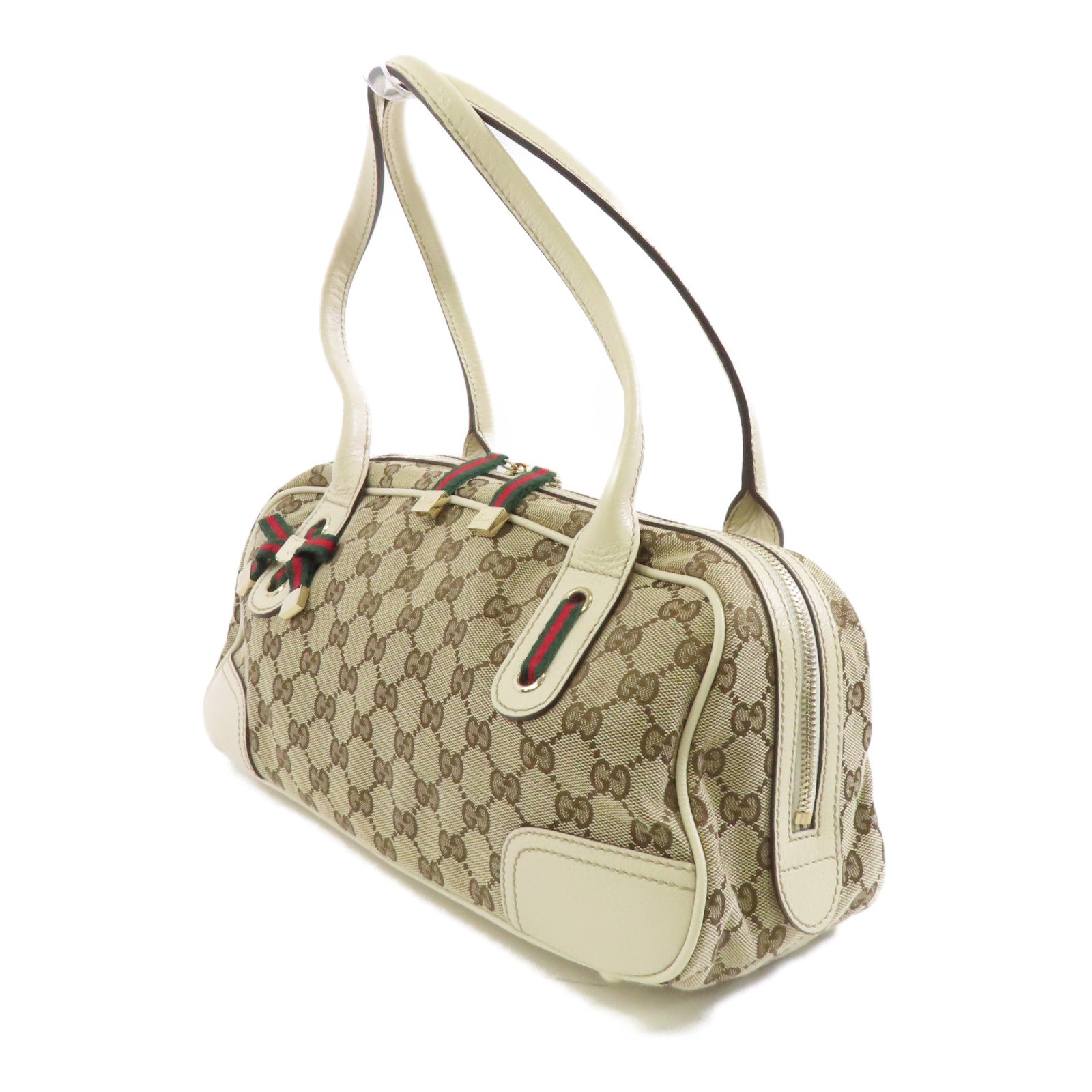 GUCCI 帆布Shoulder Bag金扣肩背袋啡色