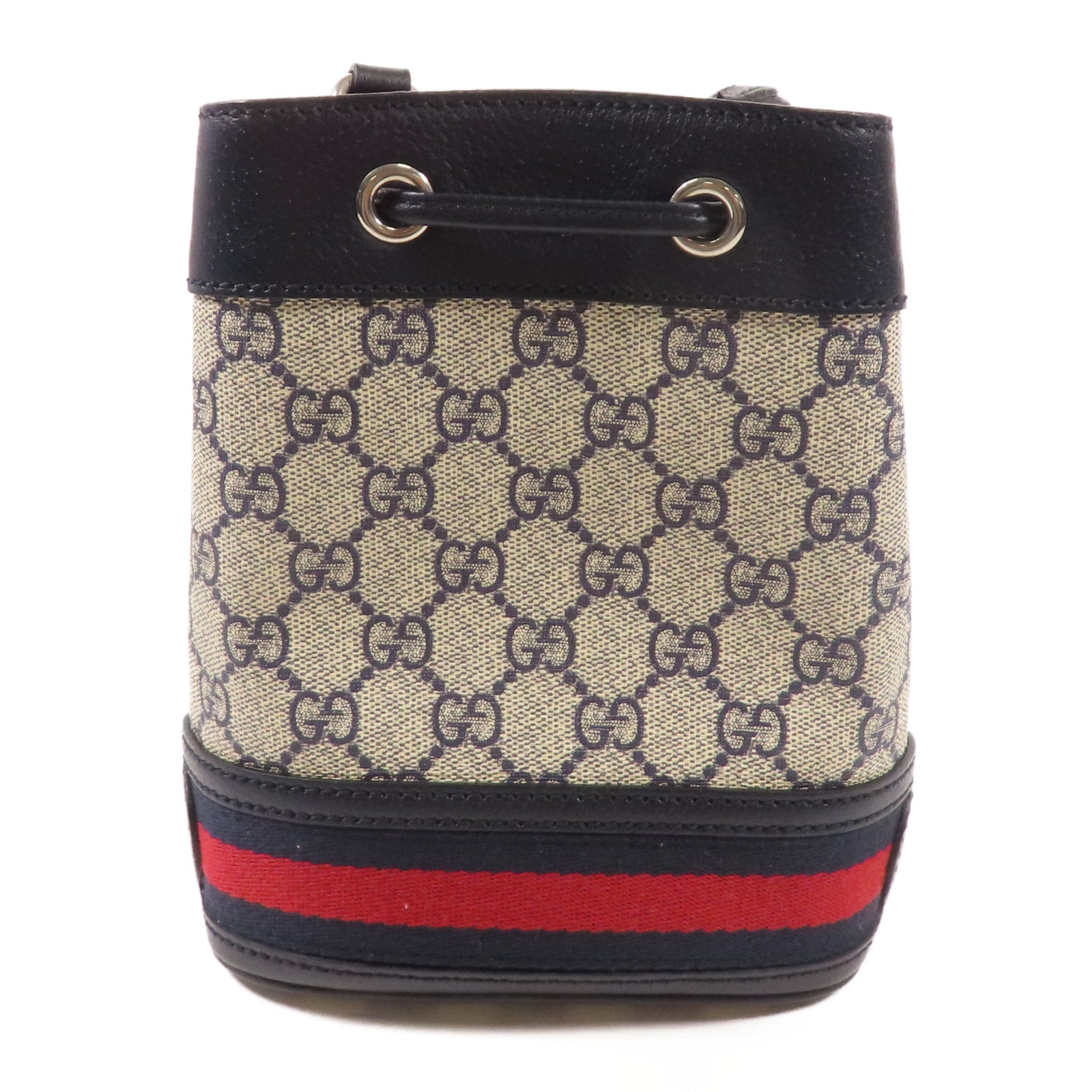 GUCCI 塗層帆布Ophidia銀扣肩背袋