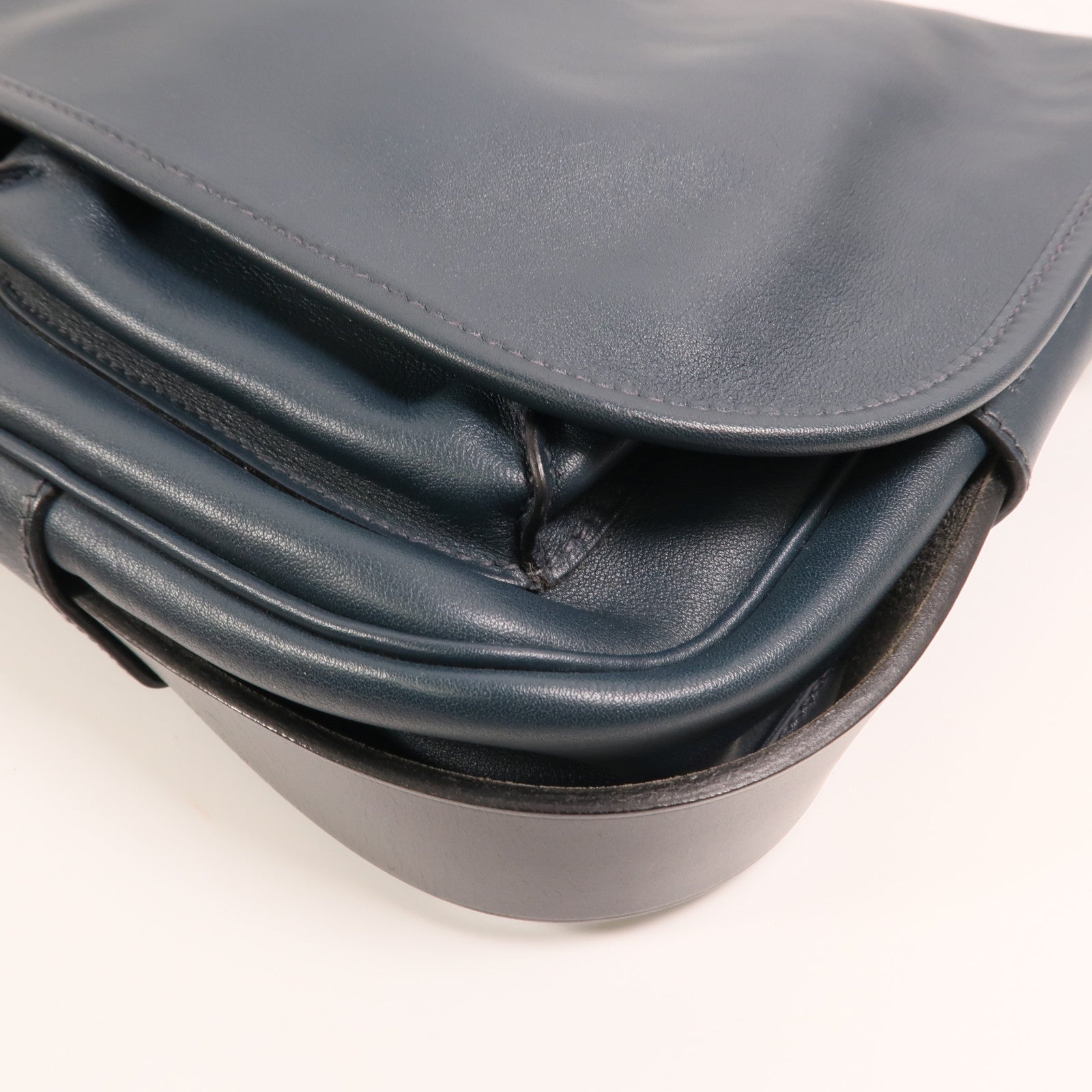 HERMES Sikkim皮革Barda 35銀扣肩背袋
