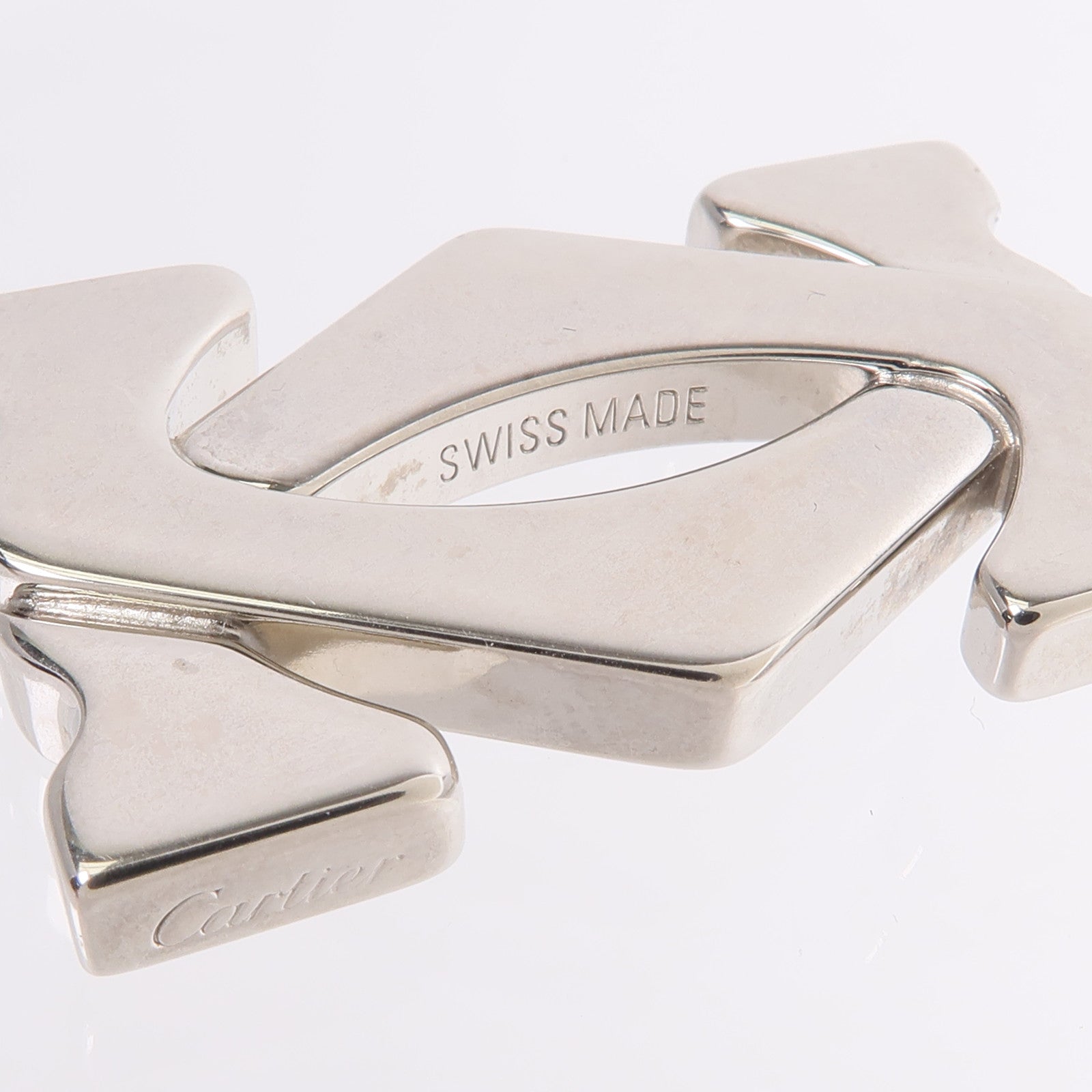 CARTIER 925純銀/不鏽鋼Vintage 2C Logo Pendent Necklace項鍊