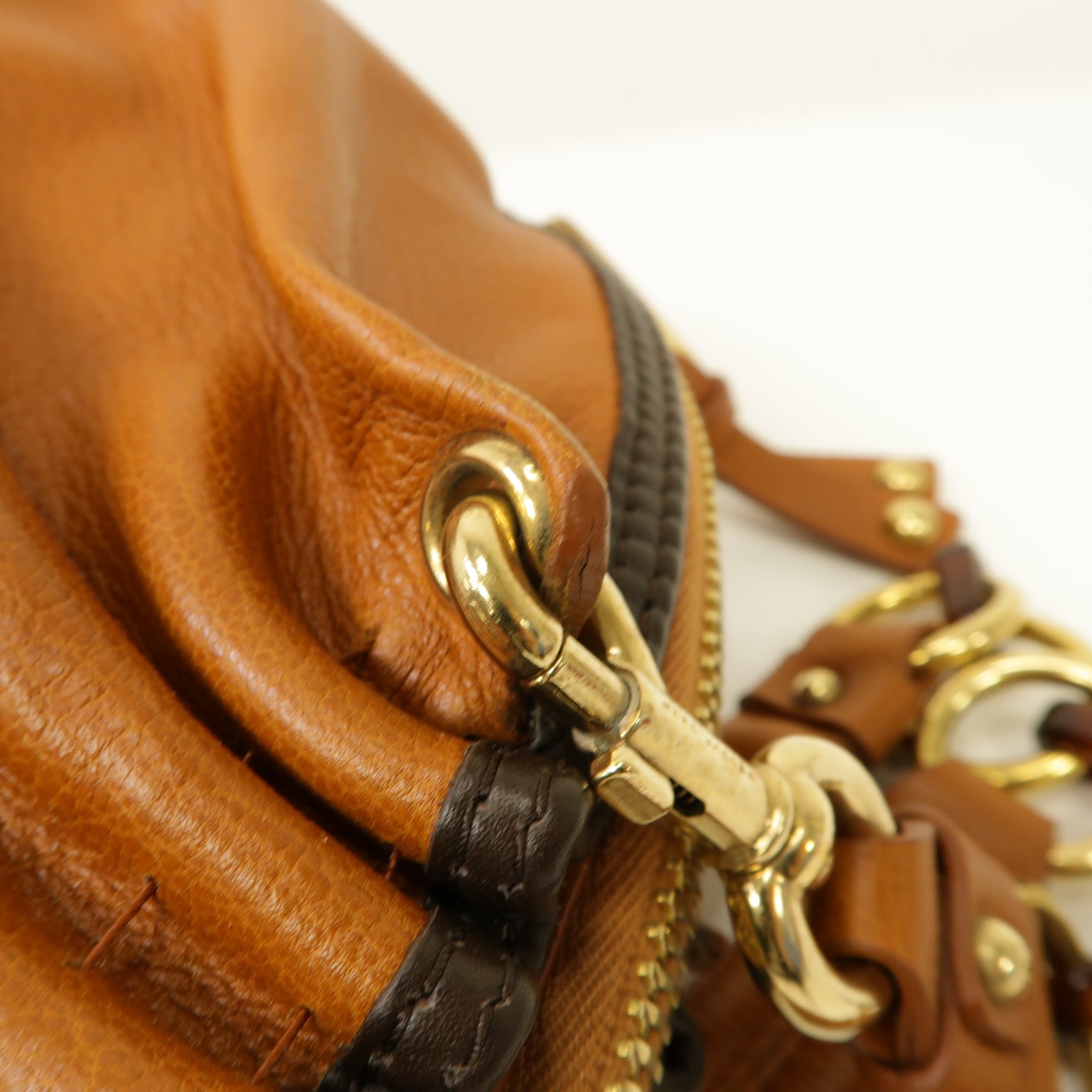 MARC JACOBS 【激減優惠】牛皮皮革Chain Shoulder Bag金扣鏈帶肩背袋棕色