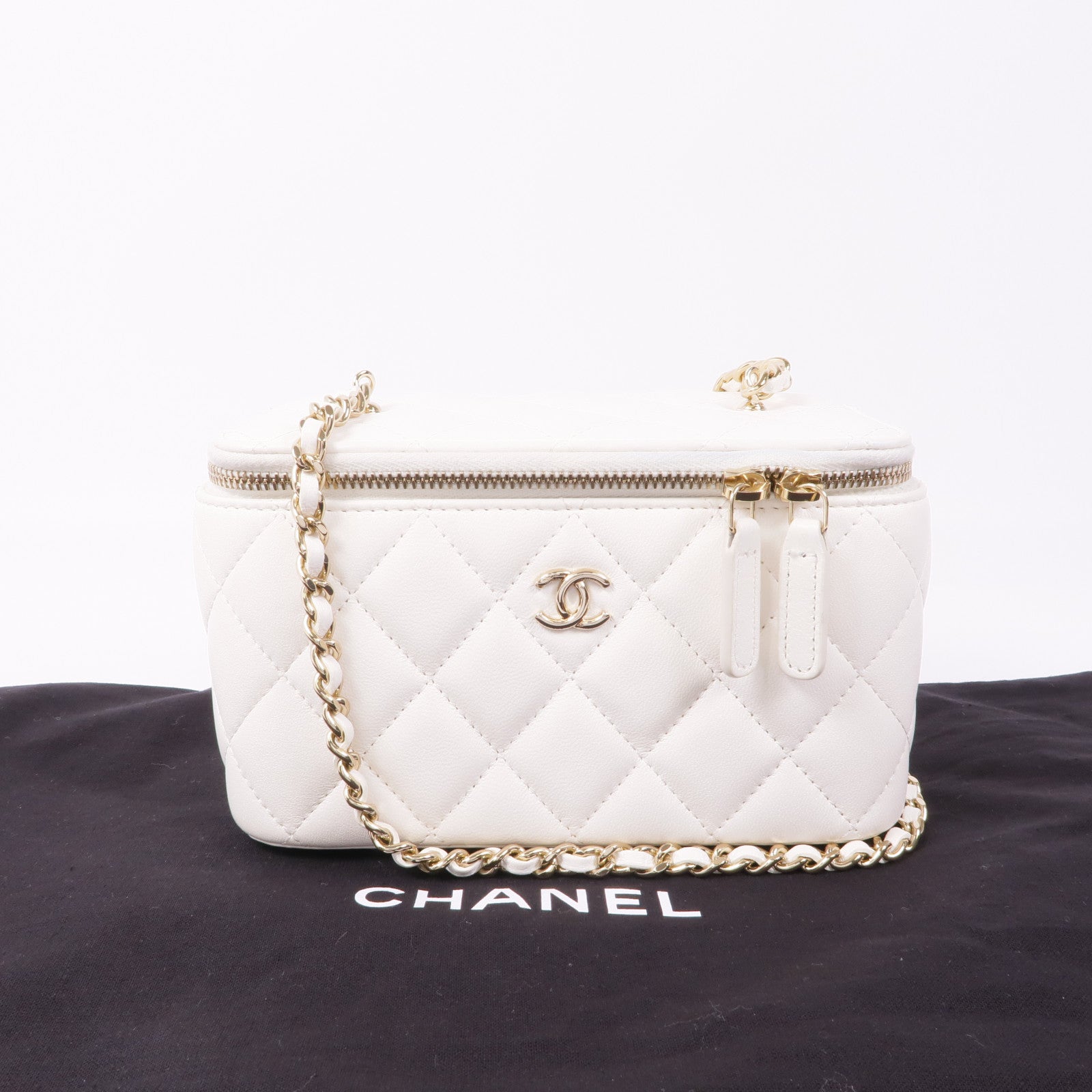 CHANEL 【激減優惠】羊皮皮革Vanity Case金扣肩背袋