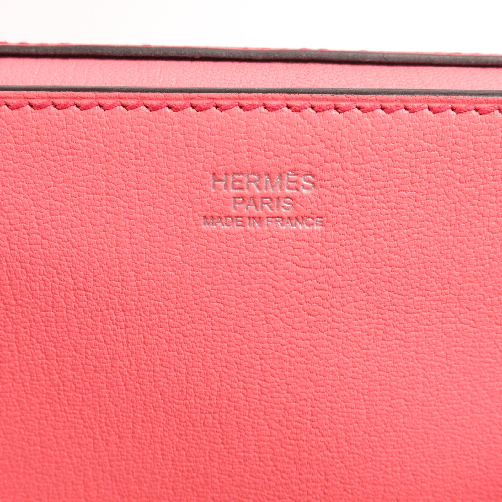 HERMES Novillo皮革Opli 28肩背袋Geranium/Rose Azalee