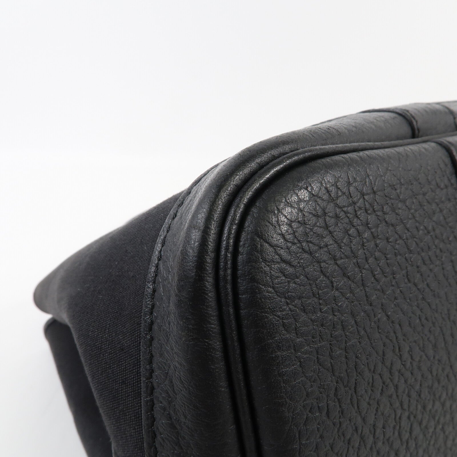 HERMES 帆布Garden Party TPM銀扣手挽袋89 Noir