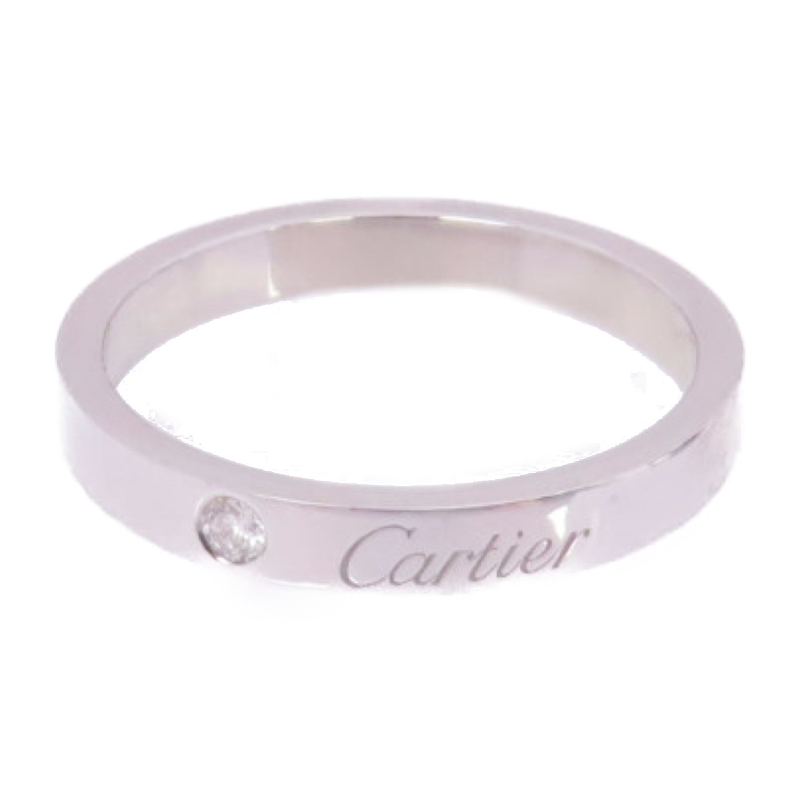 CARTIER PT900鉑金/鑽石Diamond Wedding Ring戒指#58/US#8.5