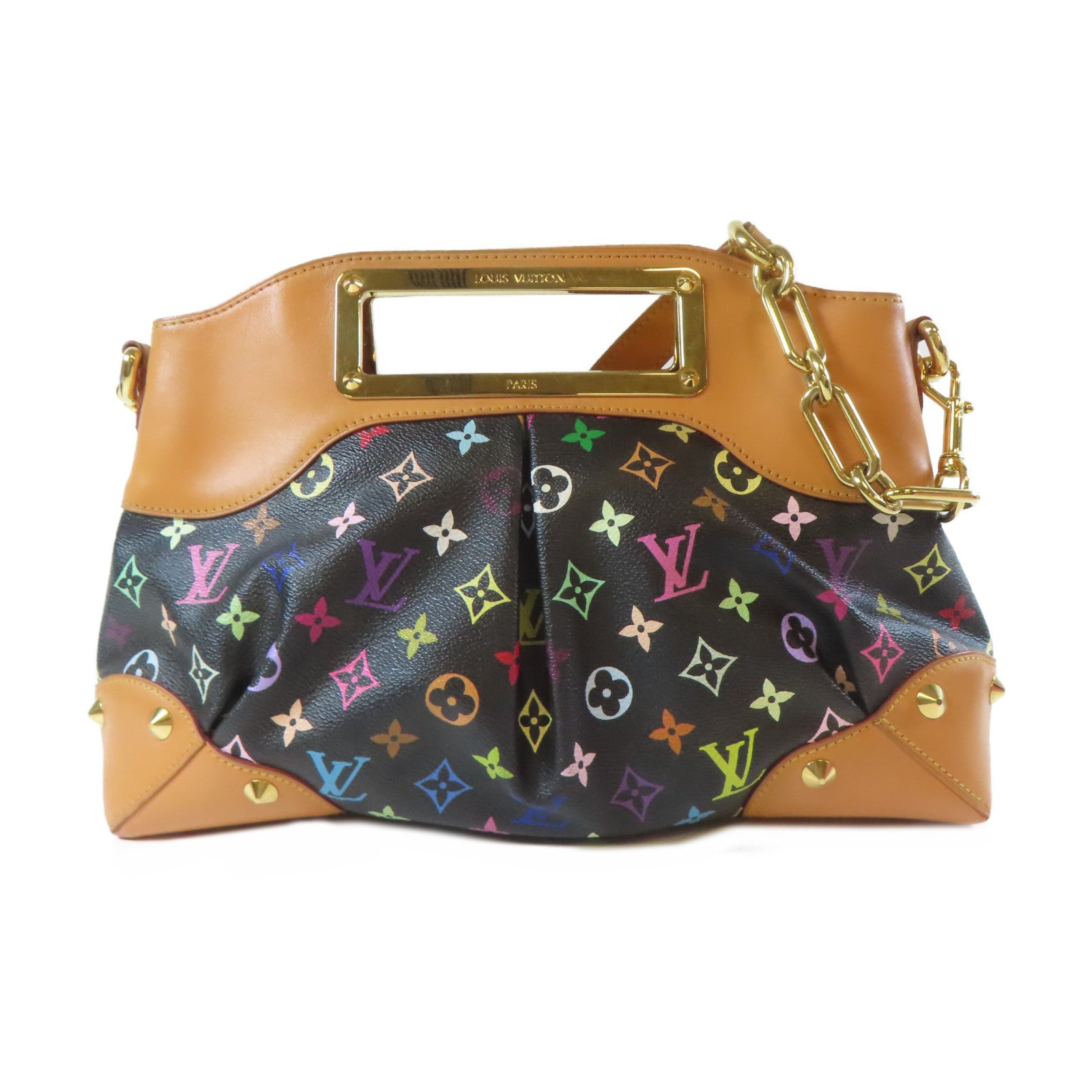 LOUIS VUITTON Monogram Multicolore Judy MM金扣手挽肩背兩用袋黑色/啡色