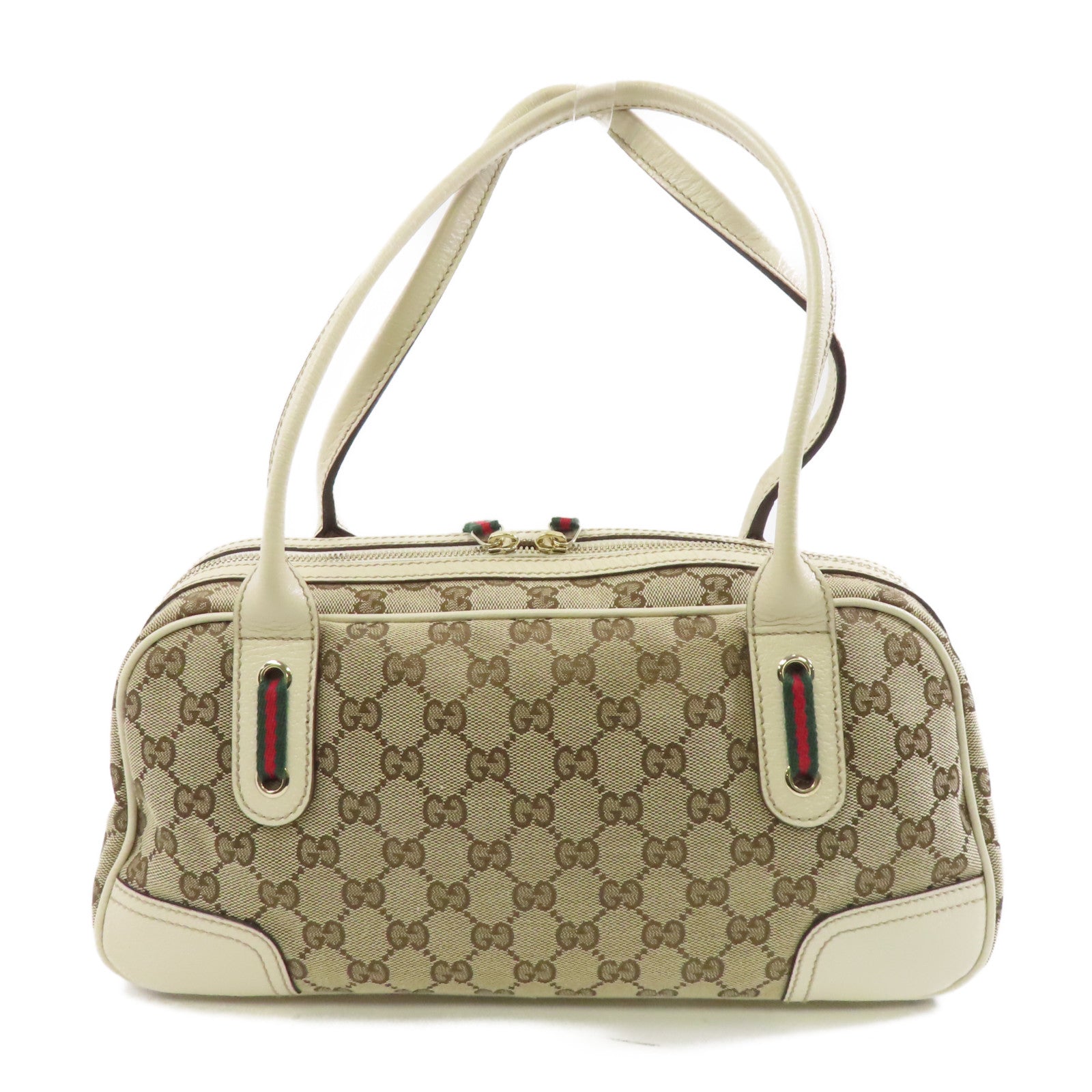 GUCCI 帆布Shoulder Bag金扣肩背袋啡色