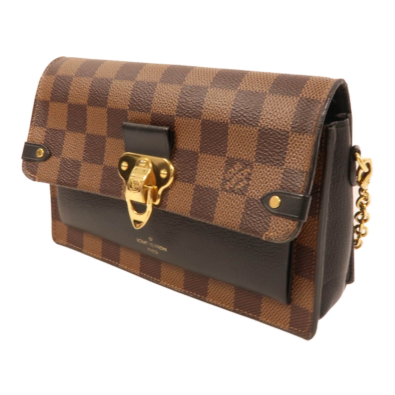 LOUIS VUITTON Damier Vavin PM金扣鏈帶肩背袋