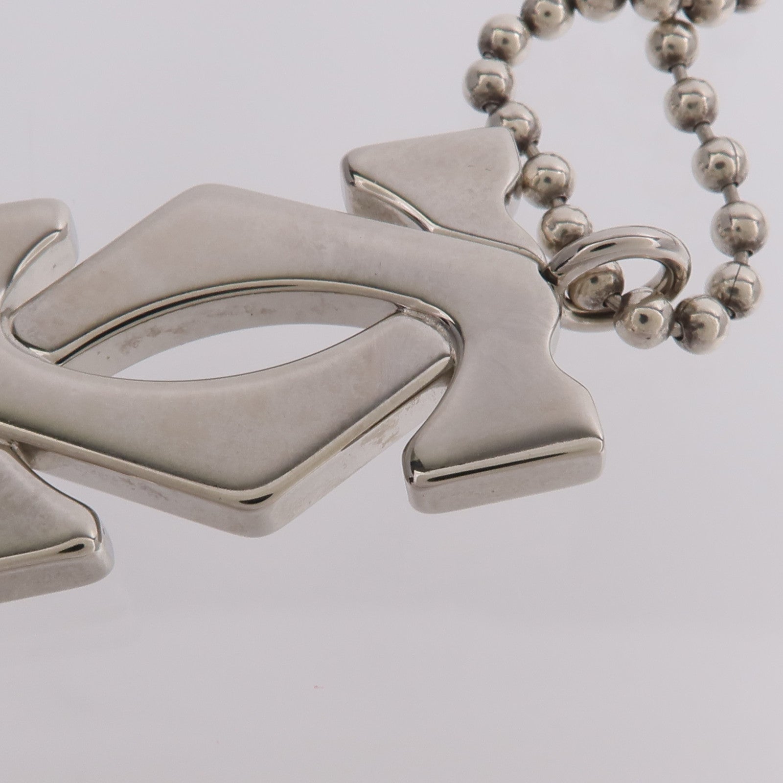 CARTIER 925純銀/不鏽鋼Vintage 2C Logo Pendent Necklace項鍊