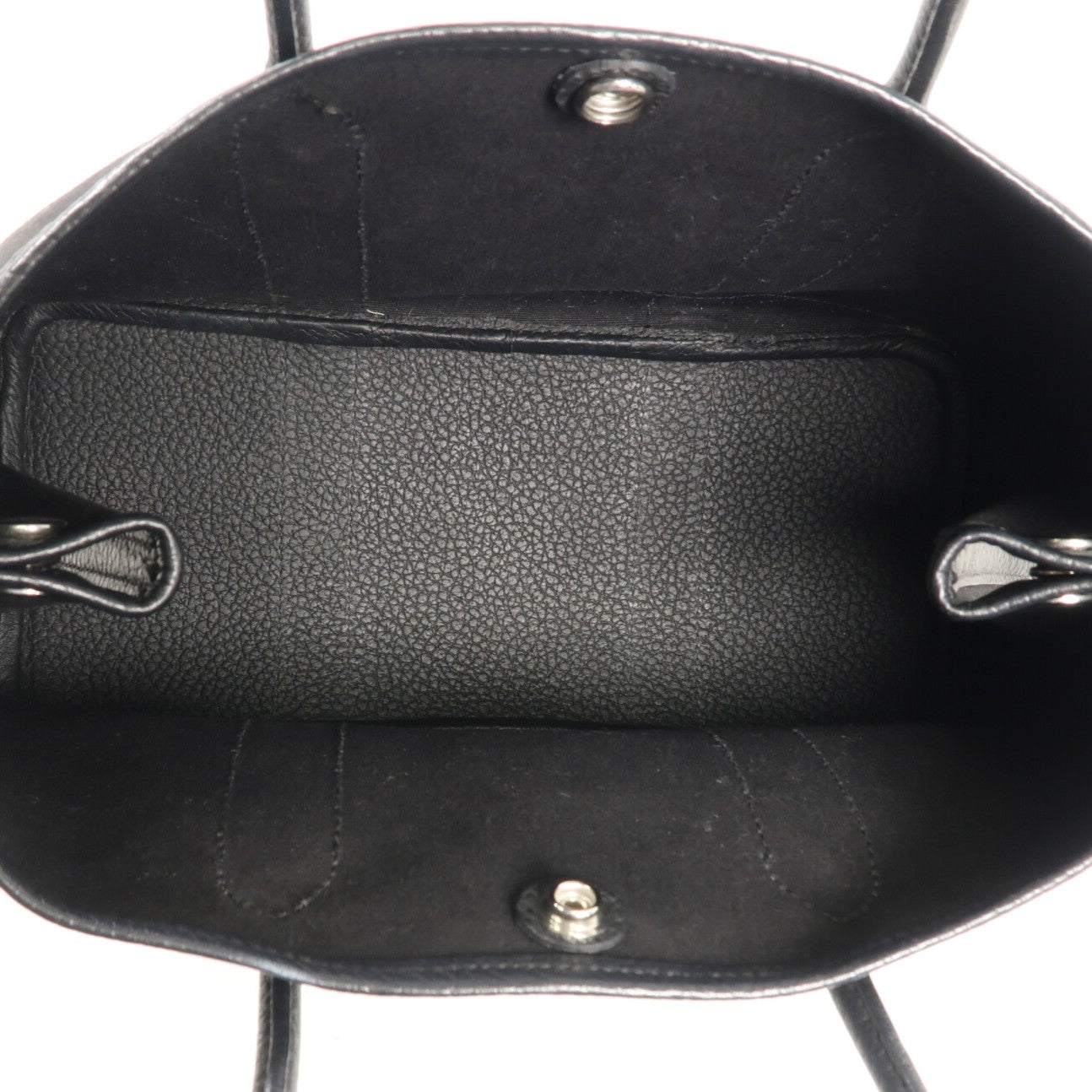 HERMES 帆布Garden Party TPM銀扣手挽袋89 Noir