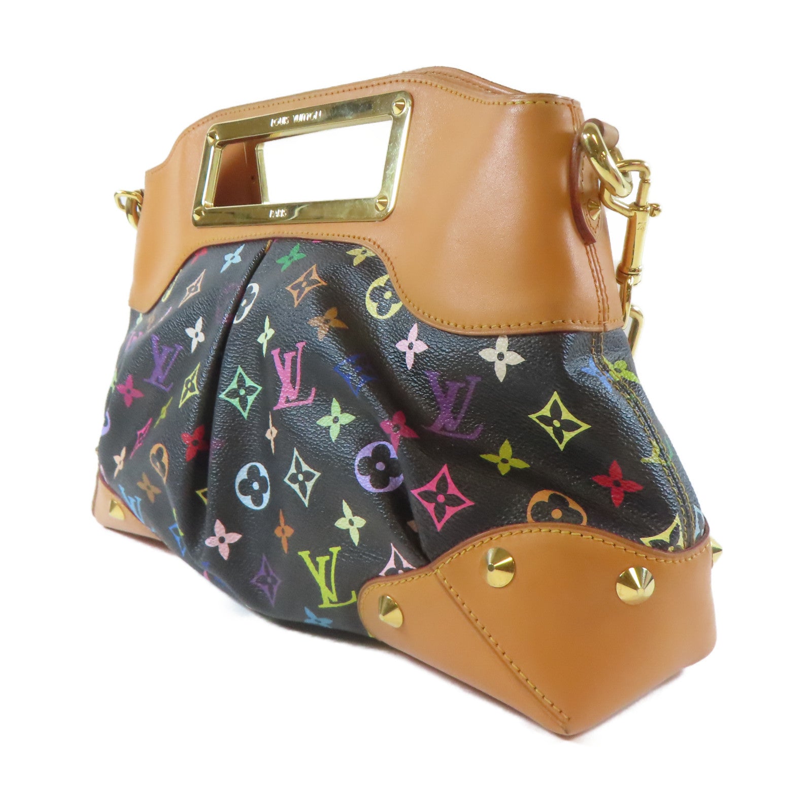 LOUIS VUITTON Monogram Multicolore Judy MM金扣手挽肩背兩用袋黑色/啡色