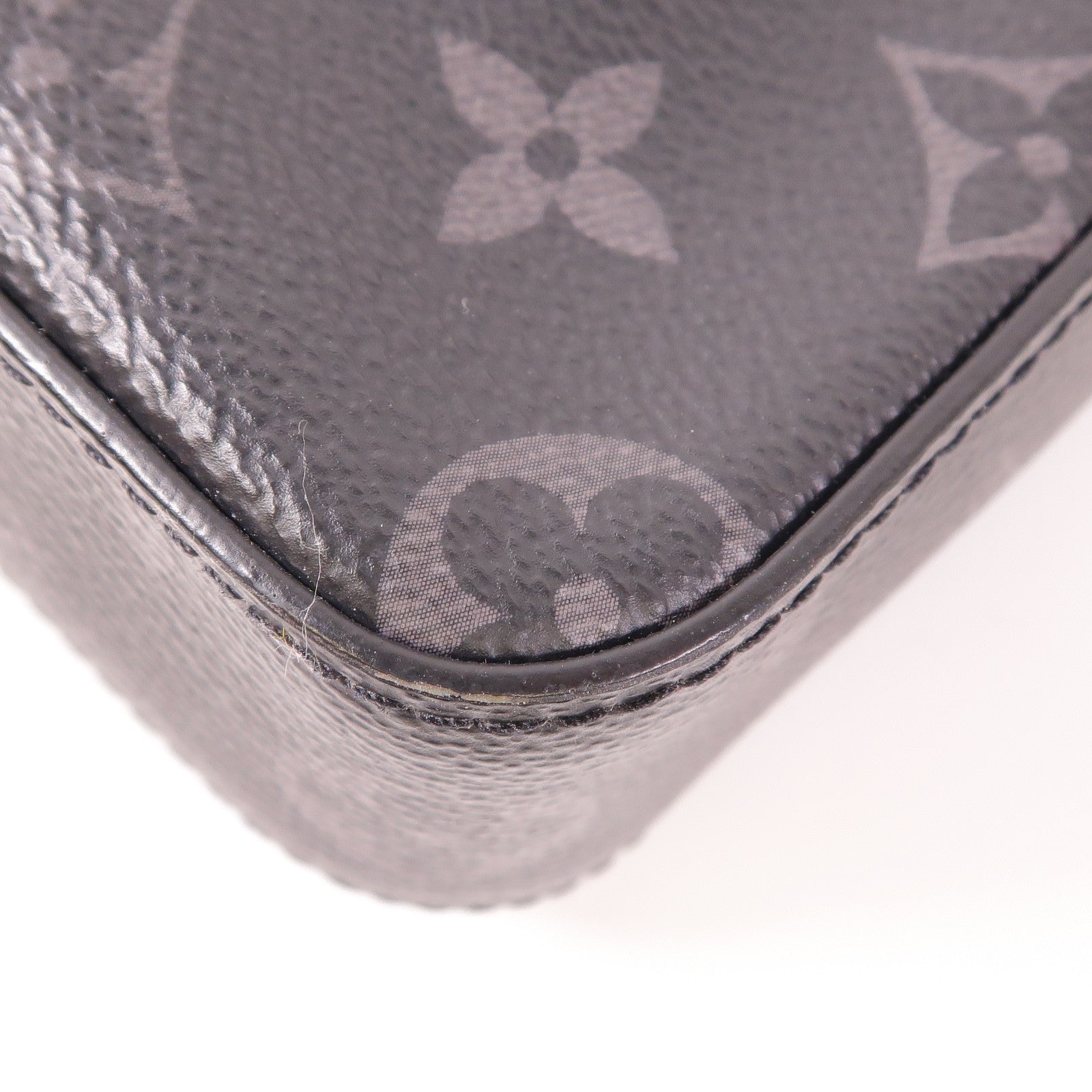 LOUIS VUITTON Monogram Eclipse Reverse Trio Messenger銀扣肩背袋
