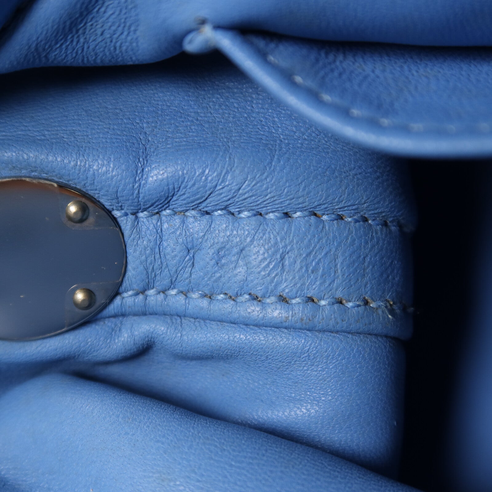 HERMES Clemence皮革Bolide 31手挽肩背兩用袋Bleu Paradise