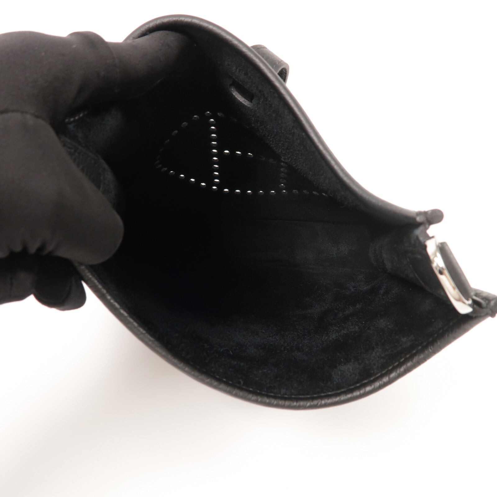 HERMES Clemence皮革Evelyne 23肩背袋Noir