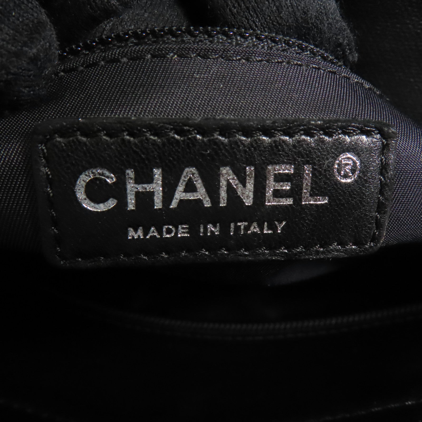 CHANEL 牛皮皮革/帆布Shoulder Bag銀扣肩背袋