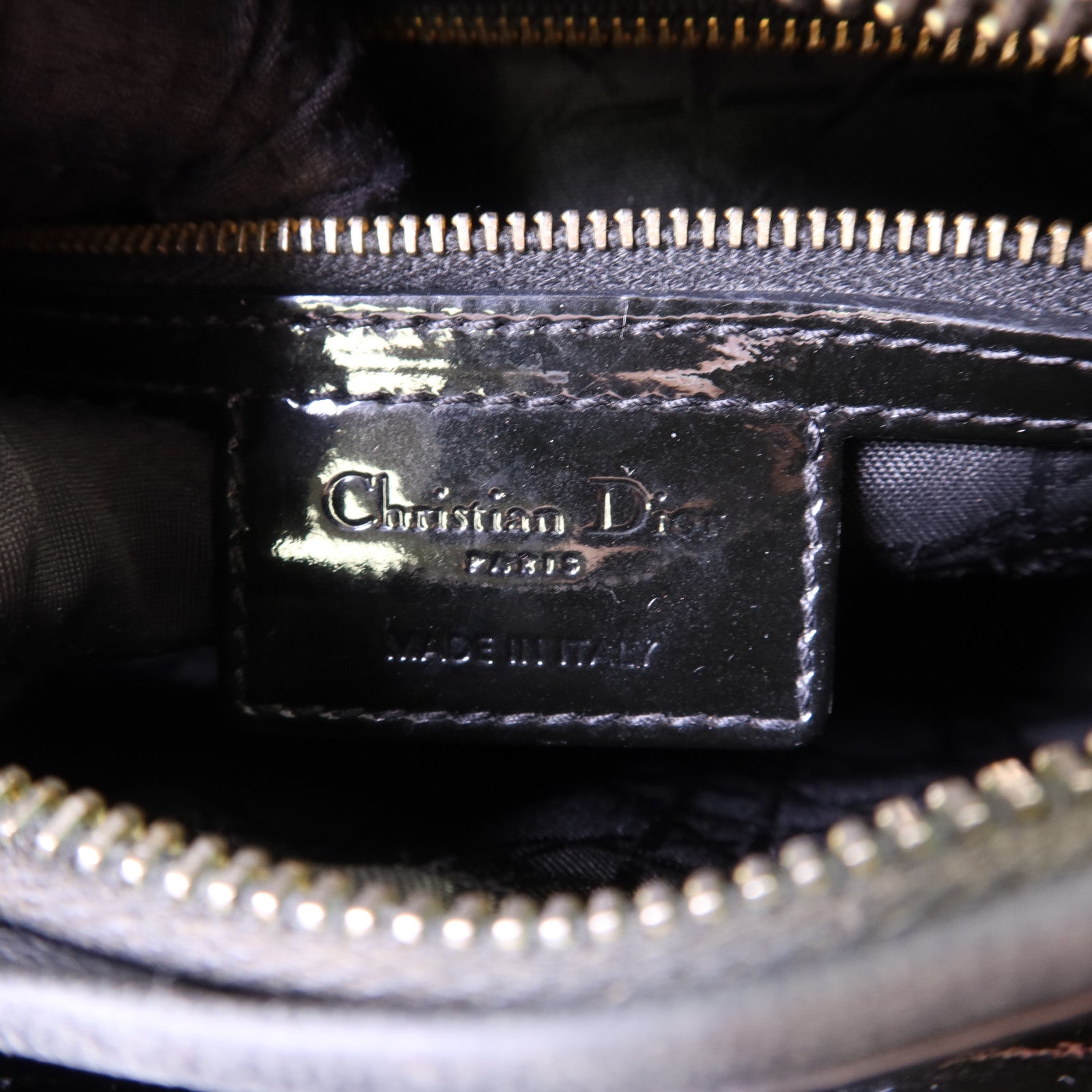 Dior 漆皮皮革Lady Dior金扣手挽肩背兩用袋