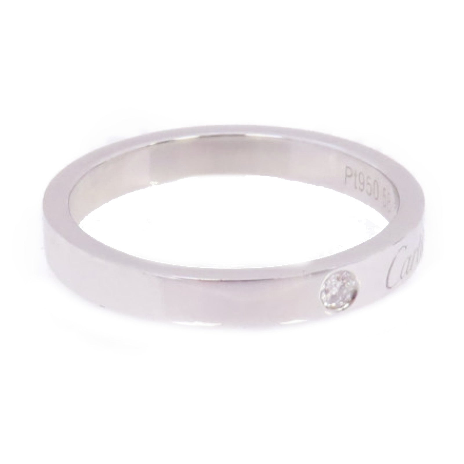 CARTIER PT900鉑金/鑽石Diamond Wedding Ring戒指#58/US#8.5