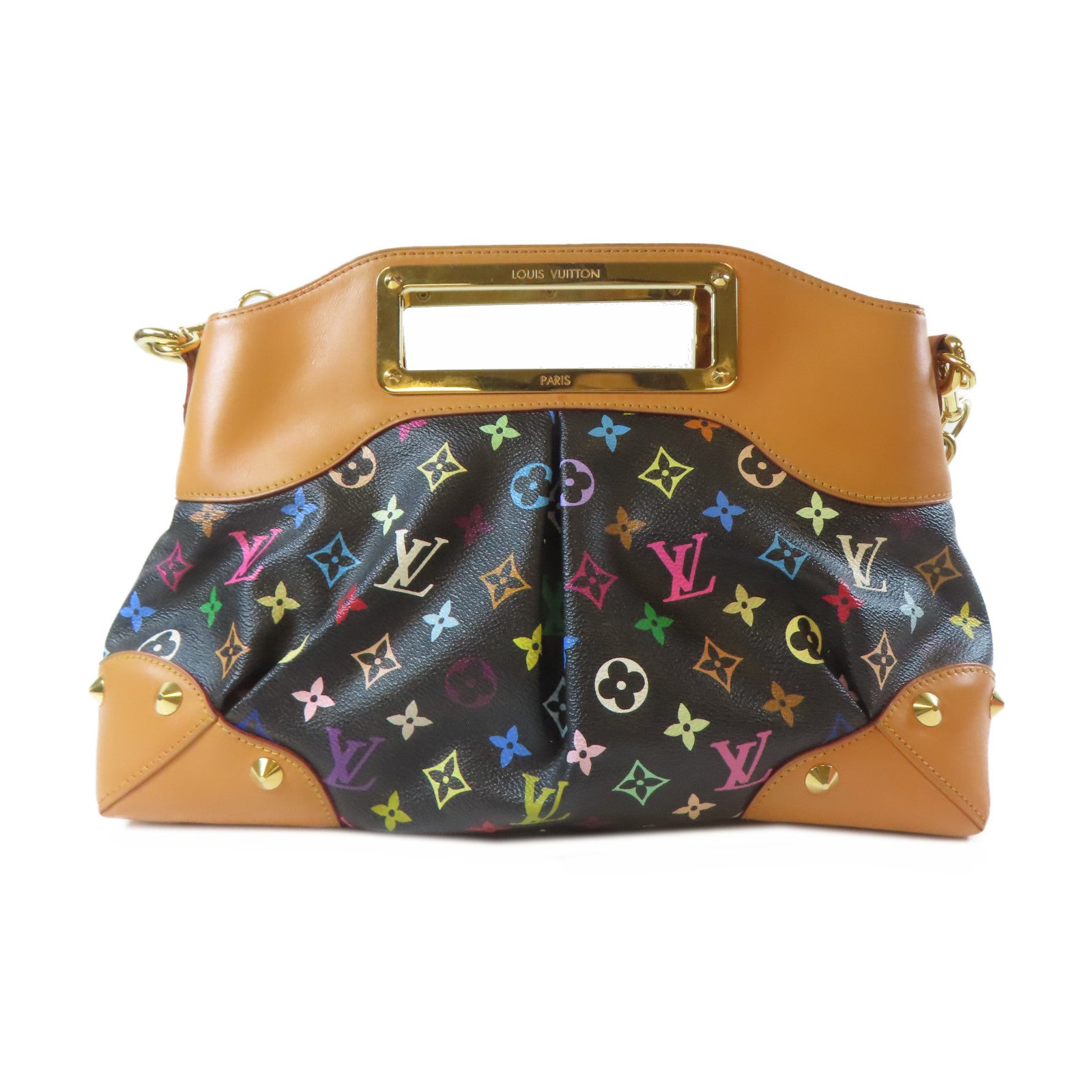 LOUIS VUITTON Monogram Multicolore Judy MM金扣手挽肩背兩用袋黑色/啡色