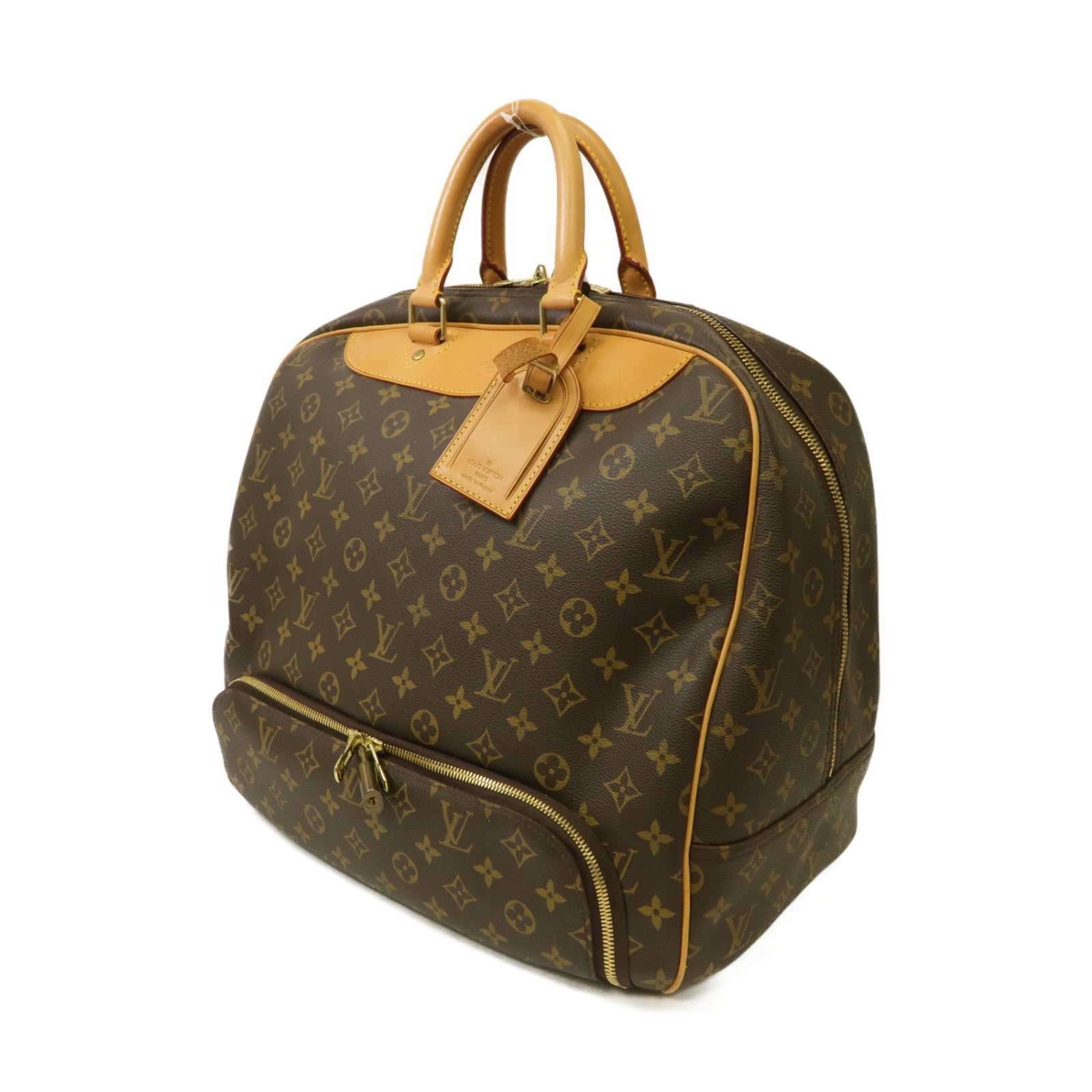 LOUIS VUITTON Monogram Evasion金扣手挽袋棕色