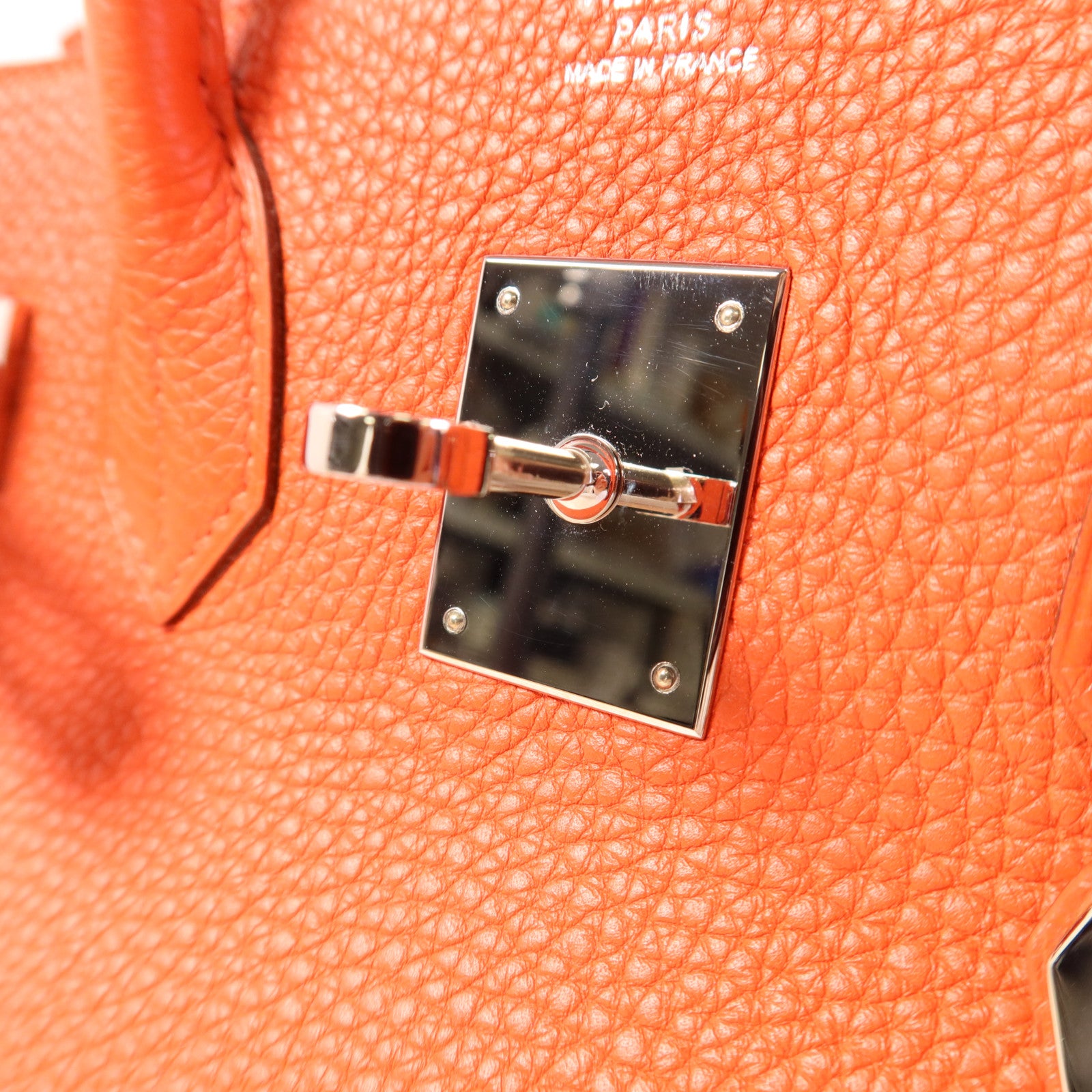 HERMES Togo皮革Birkin 30銀扣手挽袋Capucine