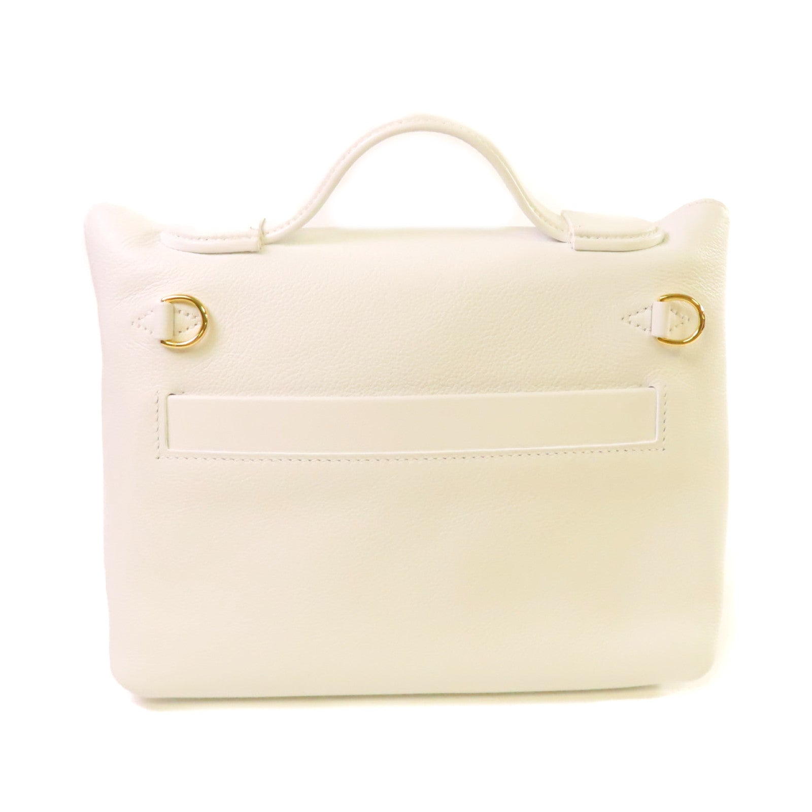 HERMES Evercolor皮革Mini 24/24 2Way Shoulder Bag金扣手挽肩背兩用袋白色