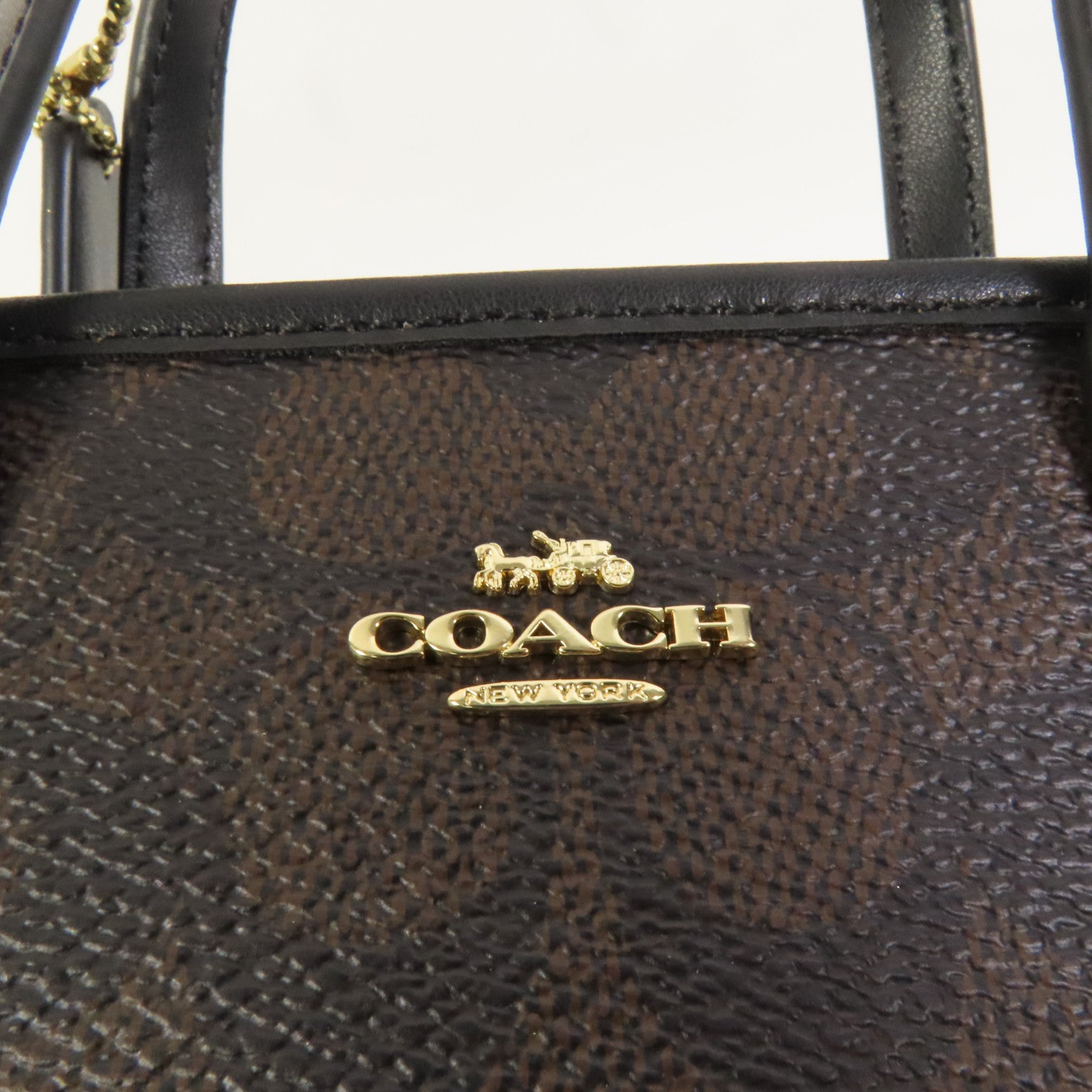 COACH 塗層帆布Shoulder Bag金扣手挽肩背兩用袋