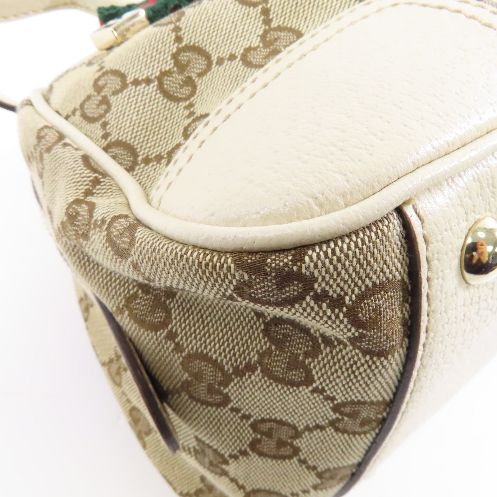 GUCCI 帆布Shoulder Bag金扣肩背袋啡色