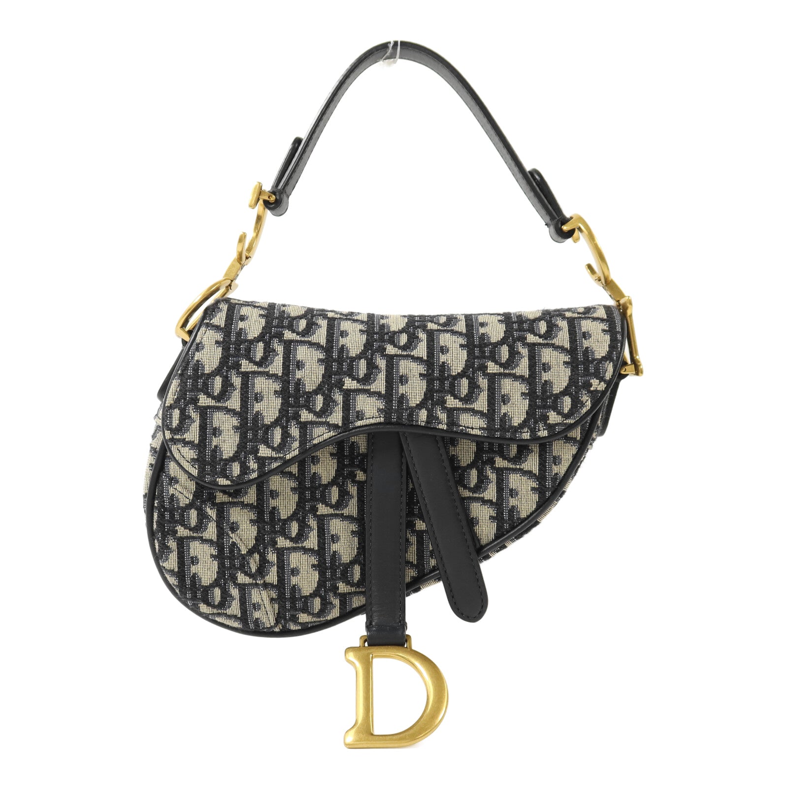 Dior 帆布Mini Saddle金扣肩背袋