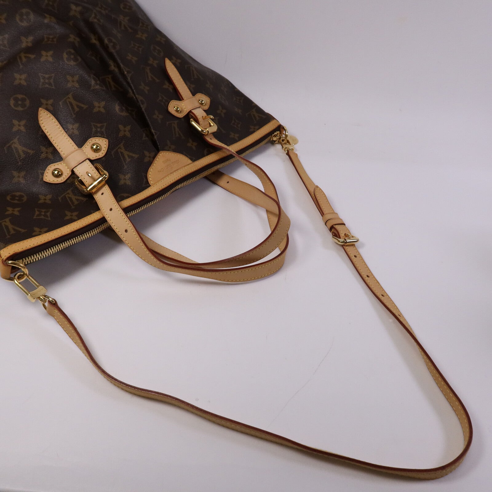 LOUIS VUITTON Monogram Palermo GM金扣手挽肩背兩用袋棕色