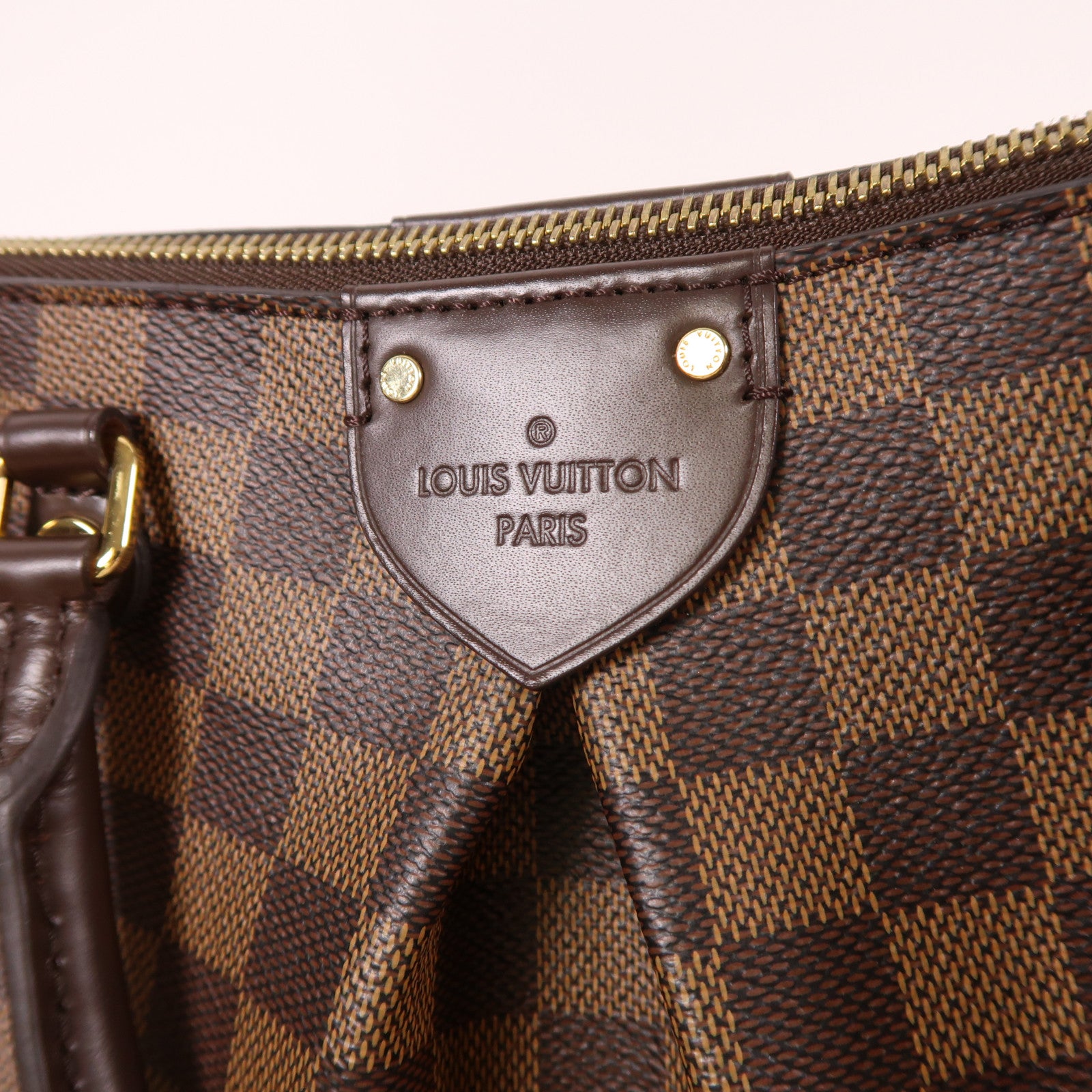 LOUIS VUITTON Damier Siena MM金扣手挽肩背兩用袋