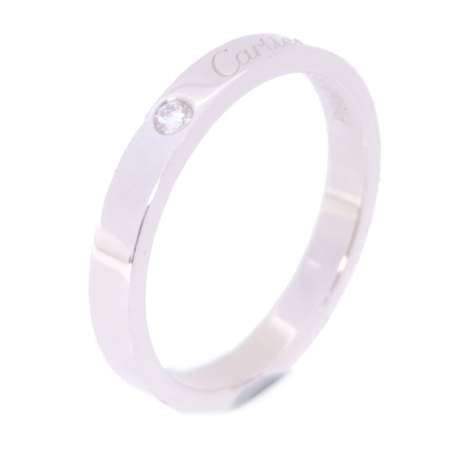 CARTIER PT900鉑金/鑽石Diamond Wedding Ring戒指#58/US#8.5