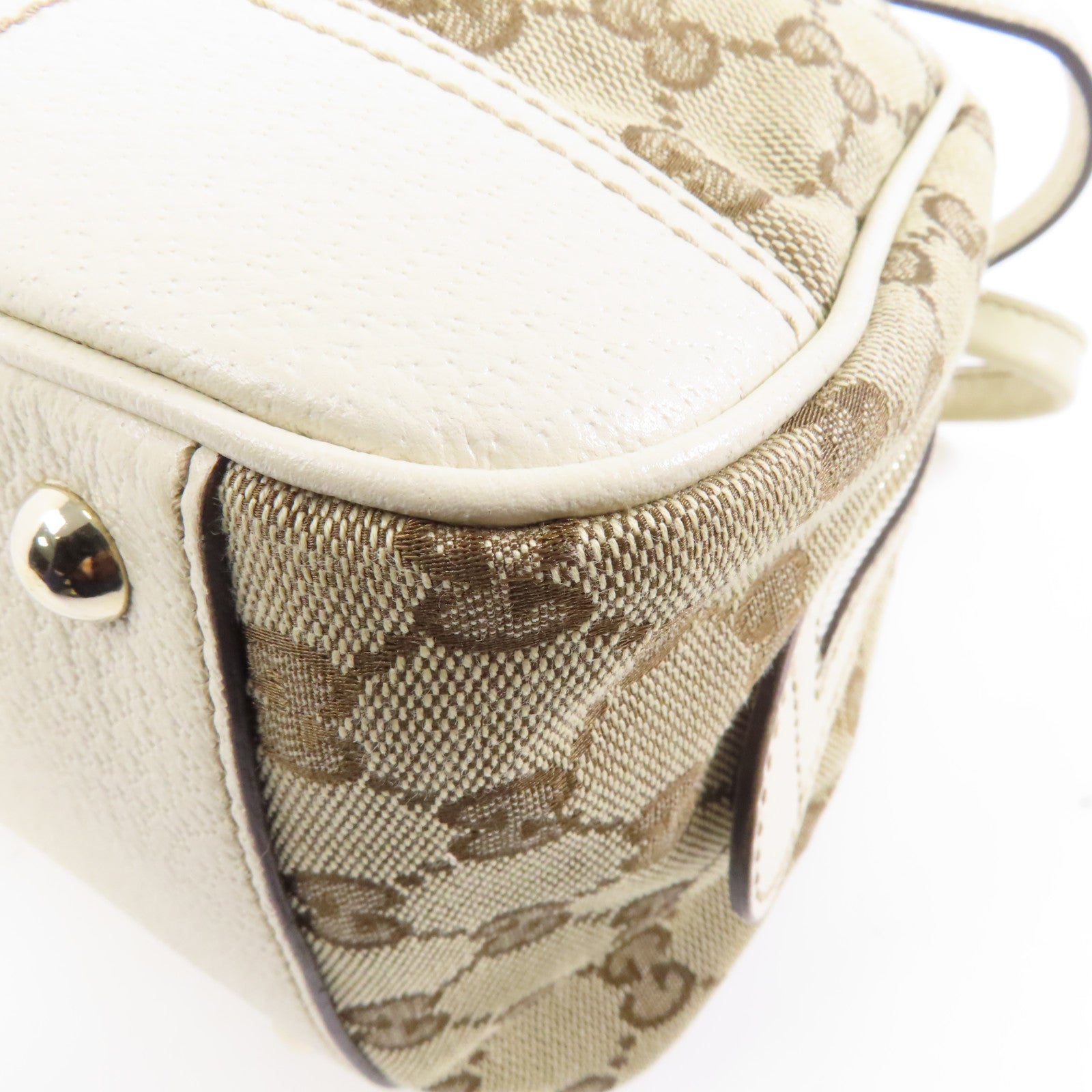 GUCCI 帆布Shoulder Bag金扣肩背袋啡色