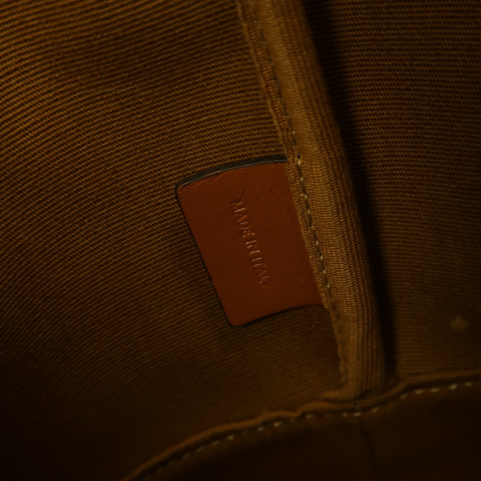 CELINE 塗層帆布Small Bucket In Triomphe金扣肩背袋棕色