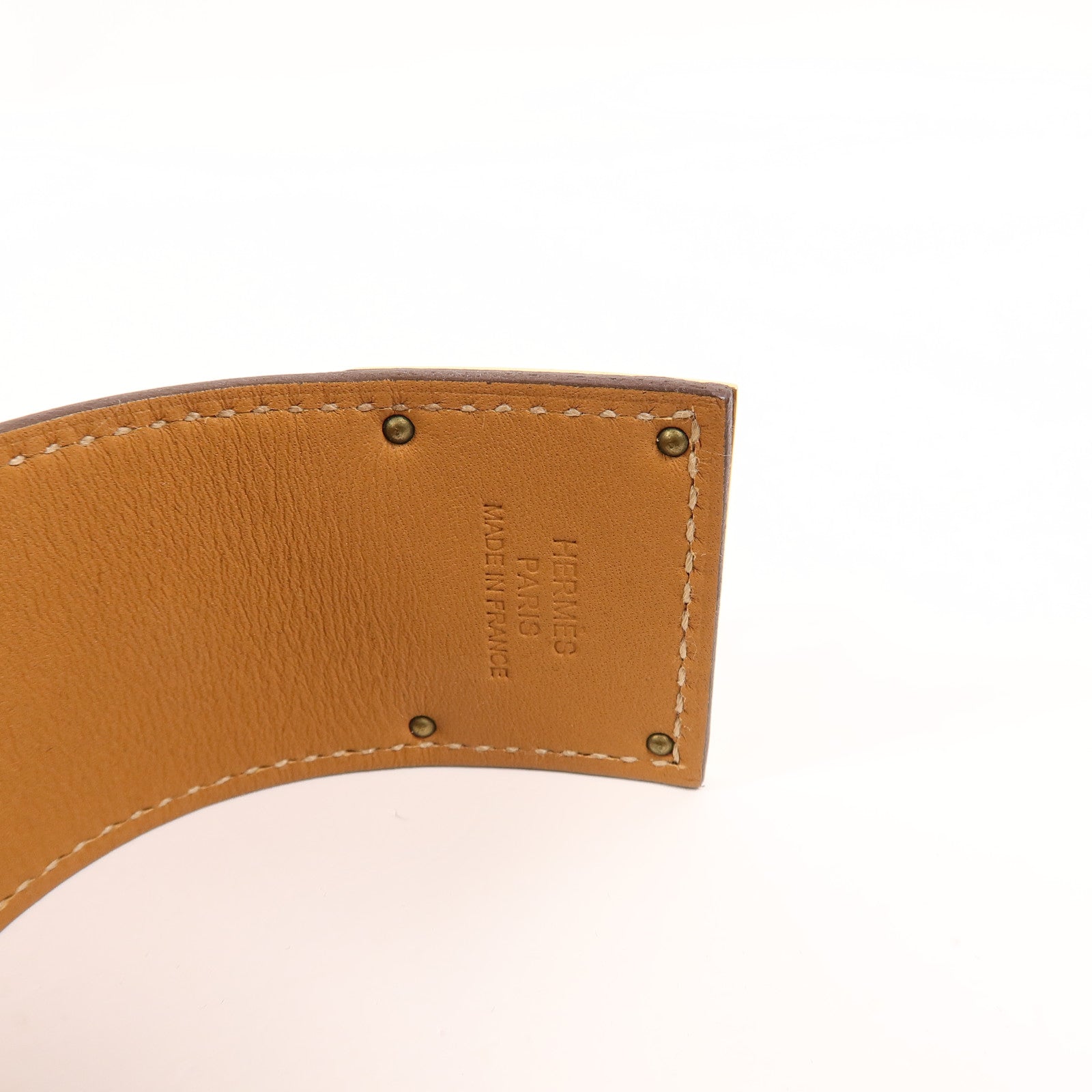 HERMES Doblis皮革Kelly Dog Bracelet手帶Alezan