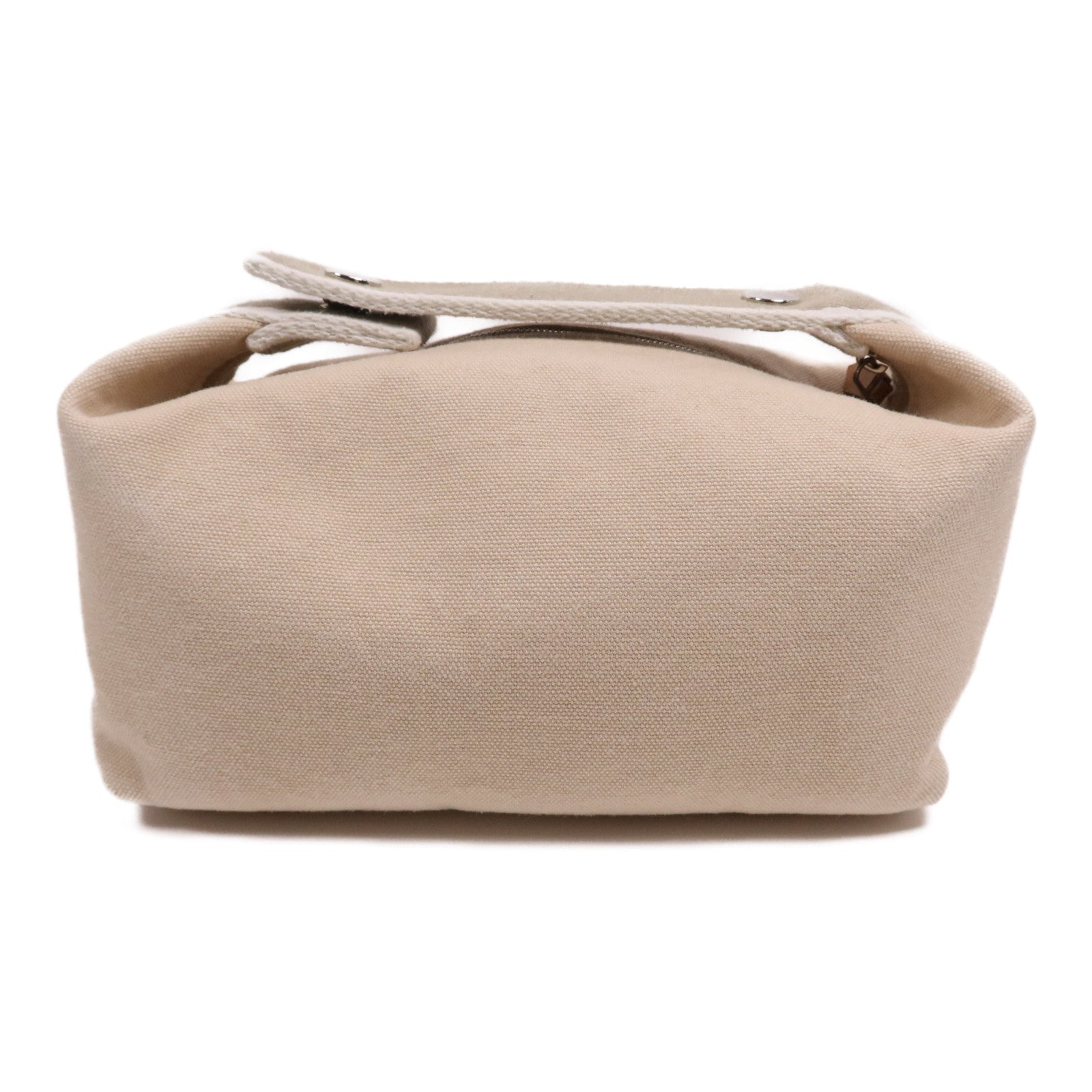 HERMES 帆布Bride A Brac PM銀扣手挽袋Beige