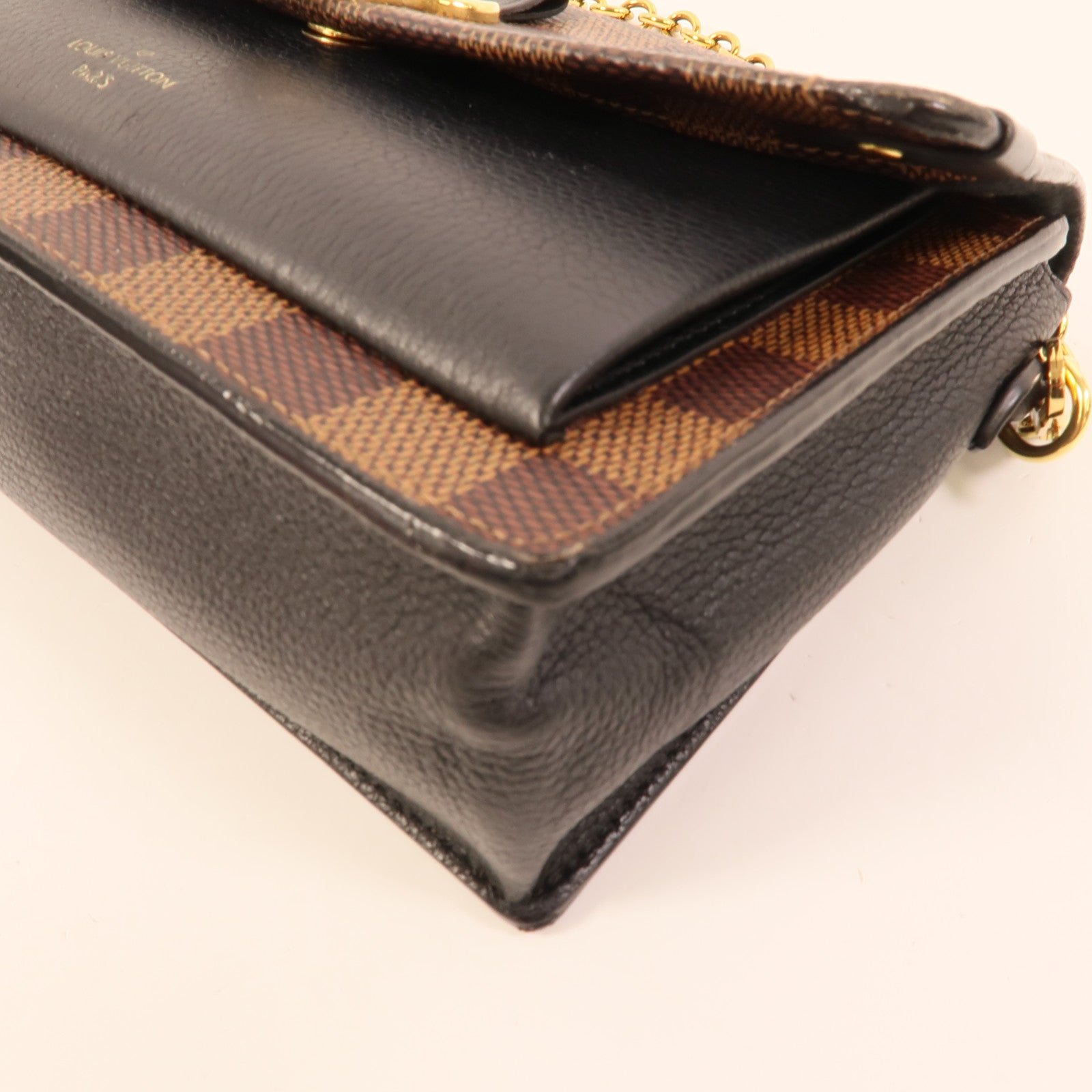 LOUIS VUITTON Damier Vavin PM金扣鏈帶肩背袋