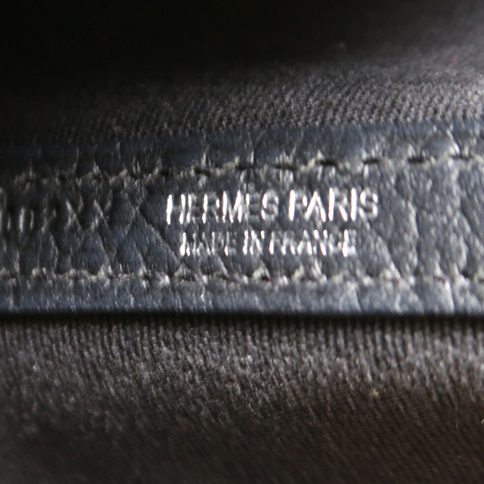 HERMES 帆布Garden Party TPM銀扣手挽袋89 Noir