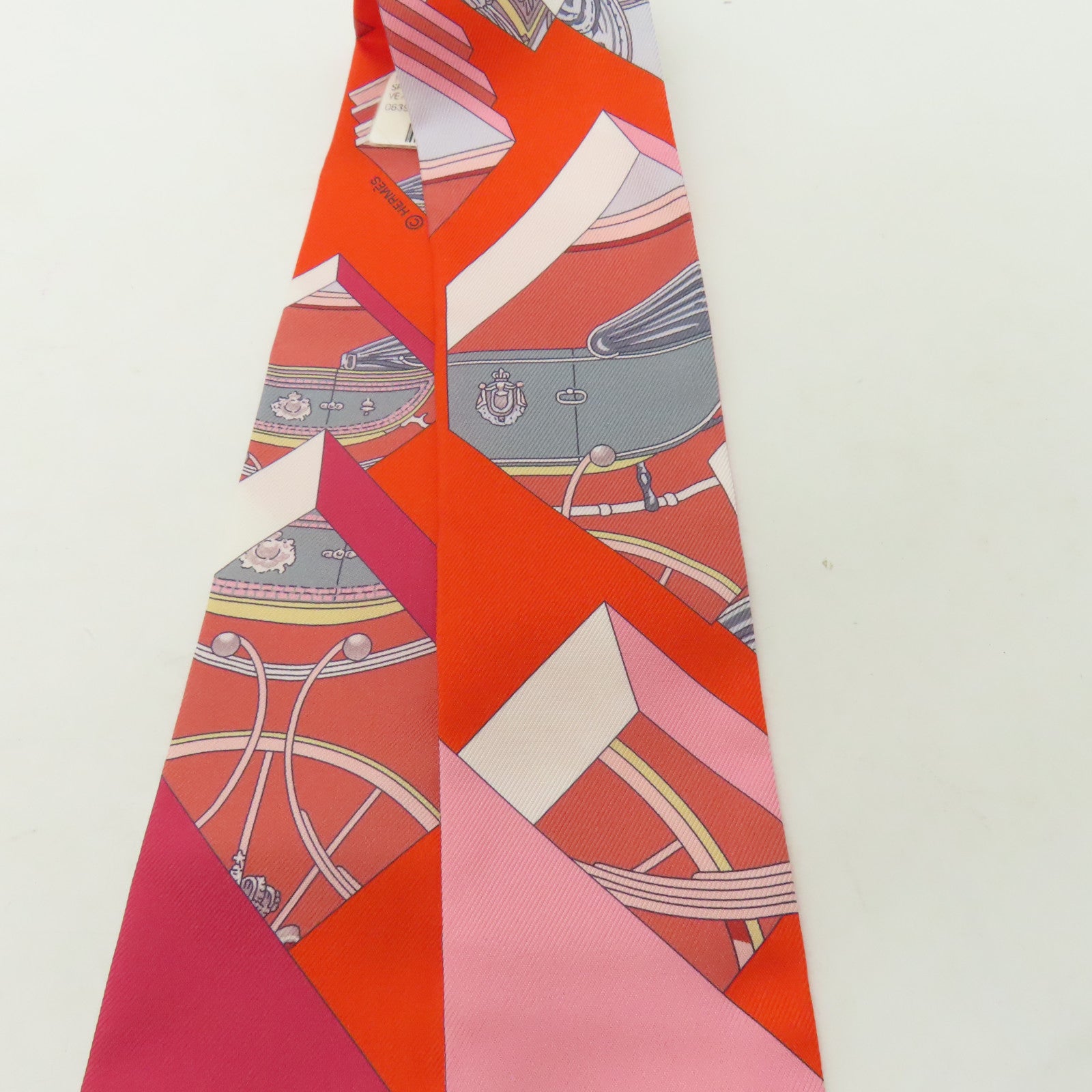 HERMES 【激減優惠】絲質Twilly絲巾橙色/粉紅色/紅色/白色