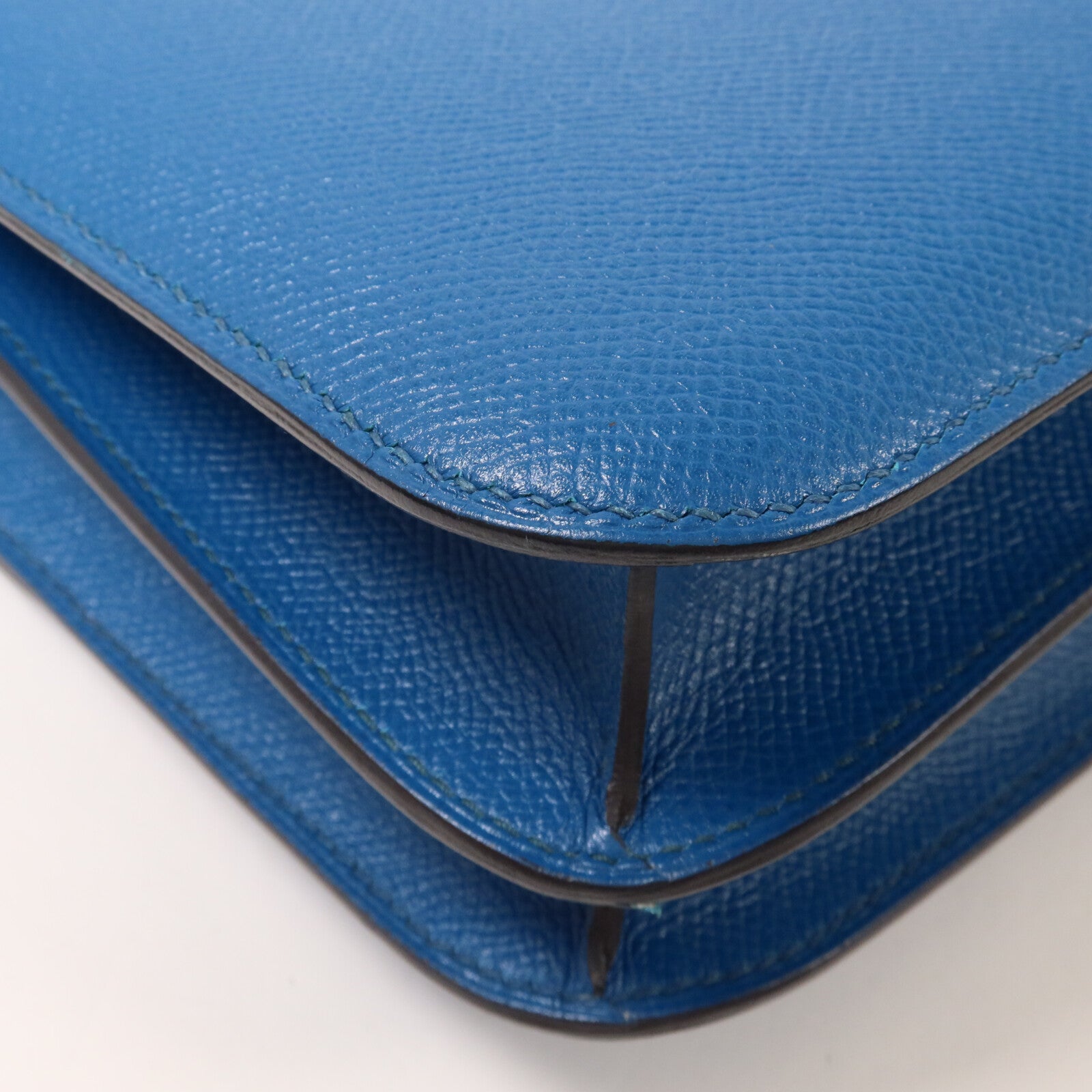 HERMES Epsom皮革Constance 24肩背袋Bleu Izmir