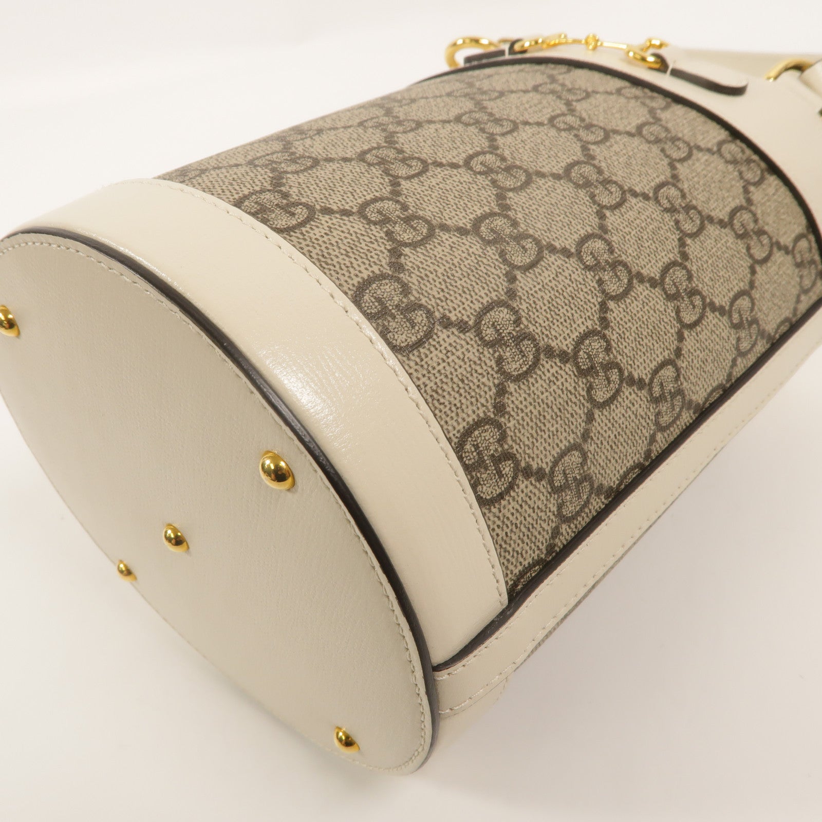 GUCCI 塗層帆布Horsebit 1955 Small Bucket肩背袋