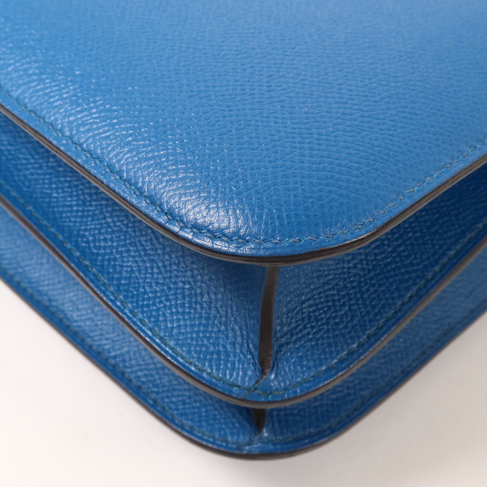 HERMES Epsom皮革Constance 24肩背袋Bleu Izmir