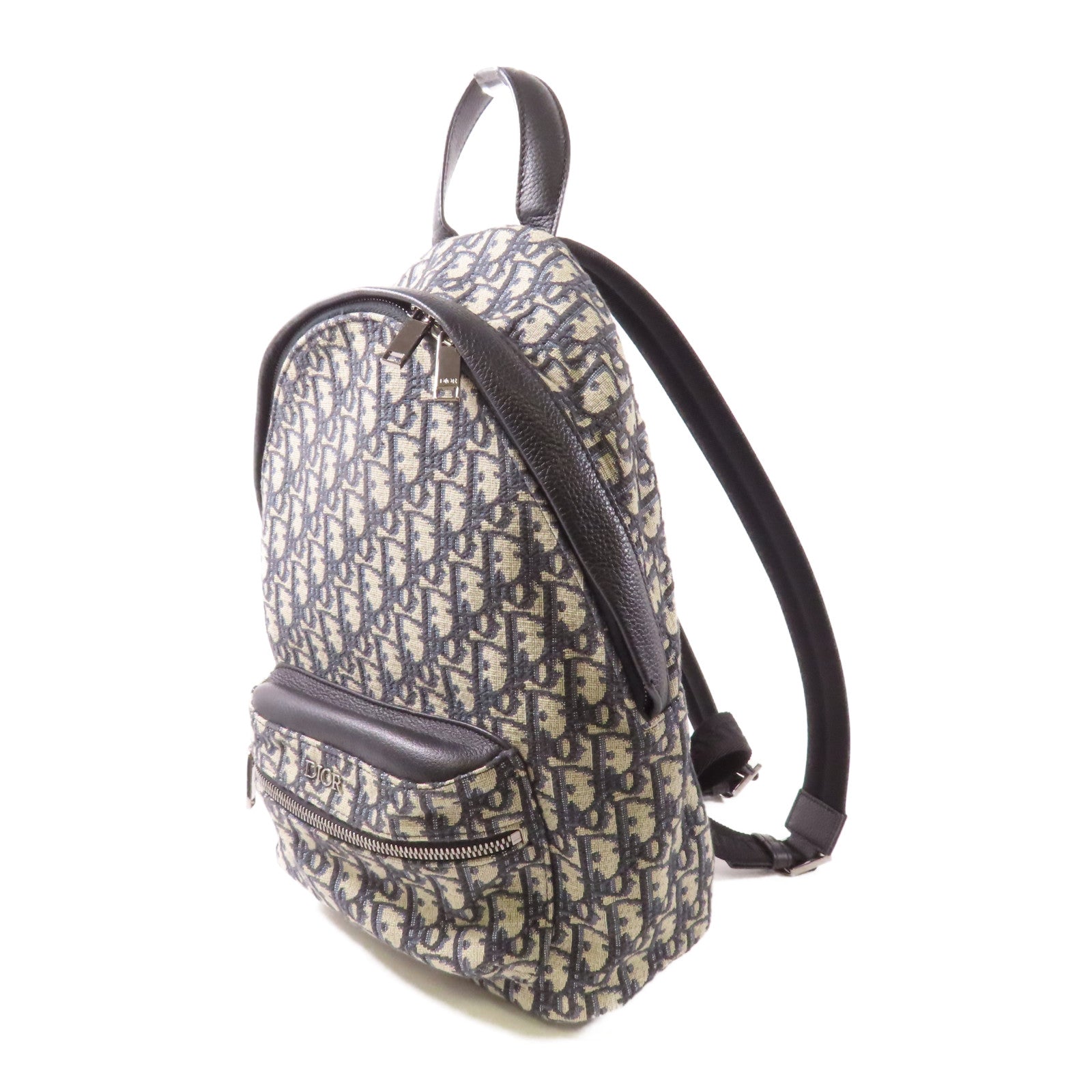 Dior 帆布Rider Backpack銀扣背包藍色