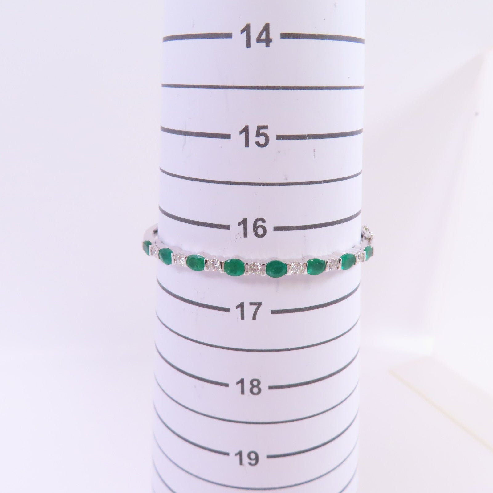 JEWELRY 18K白金/綠寶石/鑽石Emerald Diamond Bangle手鐲