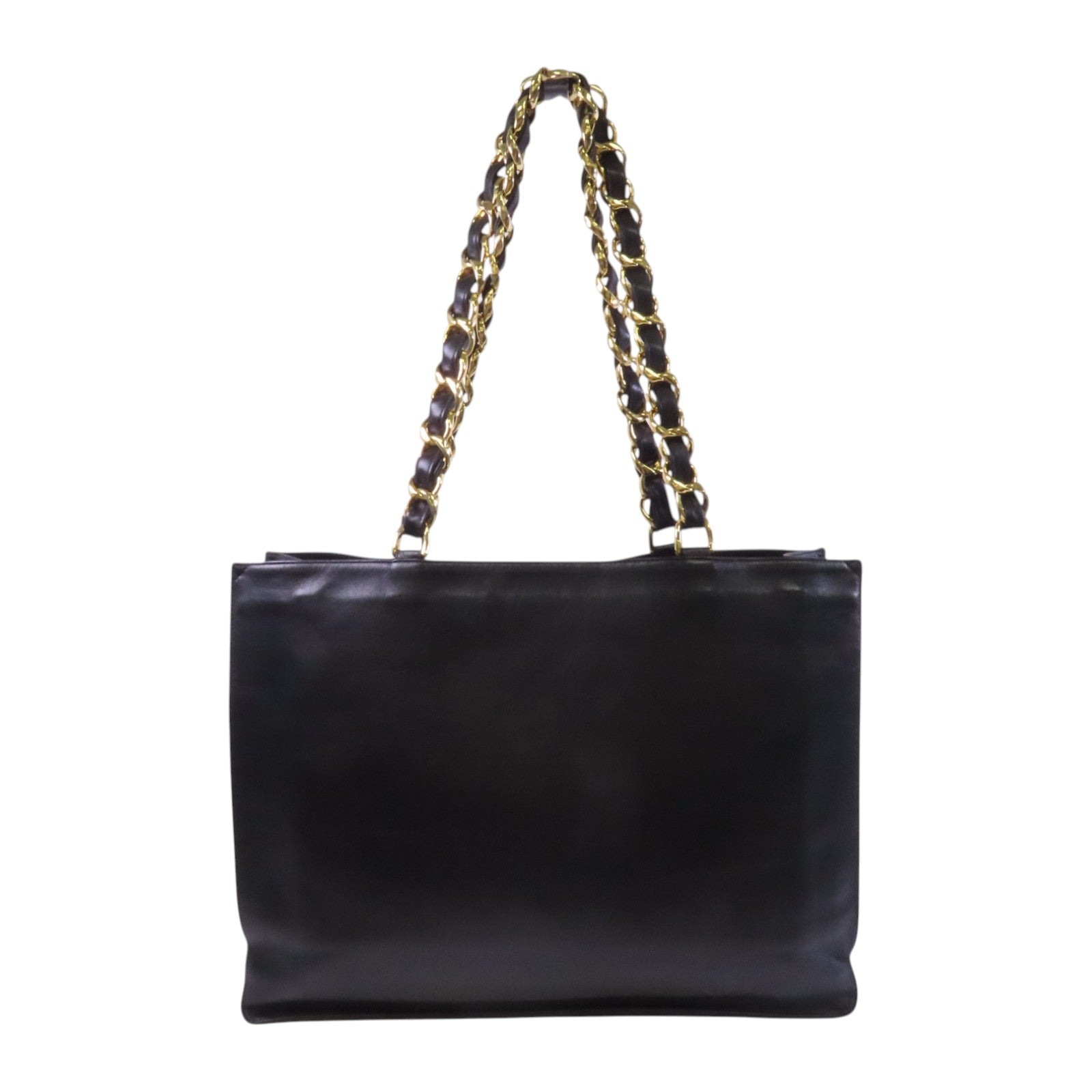 CHANEL 羊皮皮革Shoulder Tote金扣鏈帶肩背袋