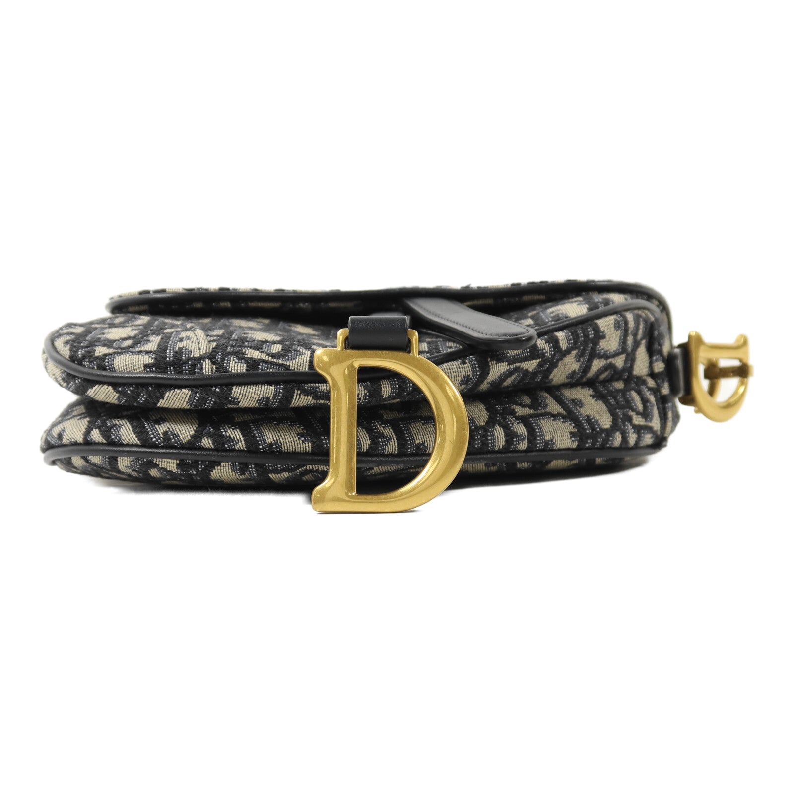 Dior 帆布Mini Saddle金扣肩背袋