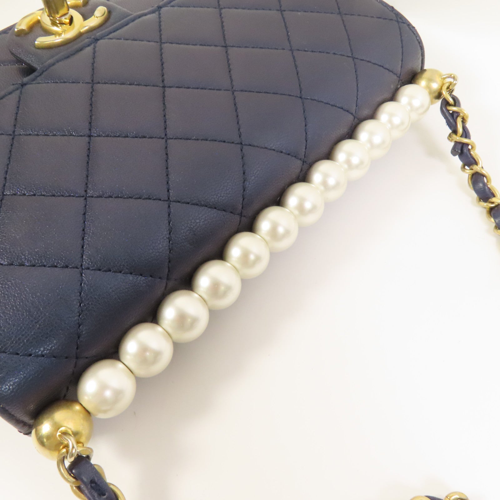 CHANEL 【激減優惠】牛皮皮革Chain Shoulder金扣鏈帶肩背袋