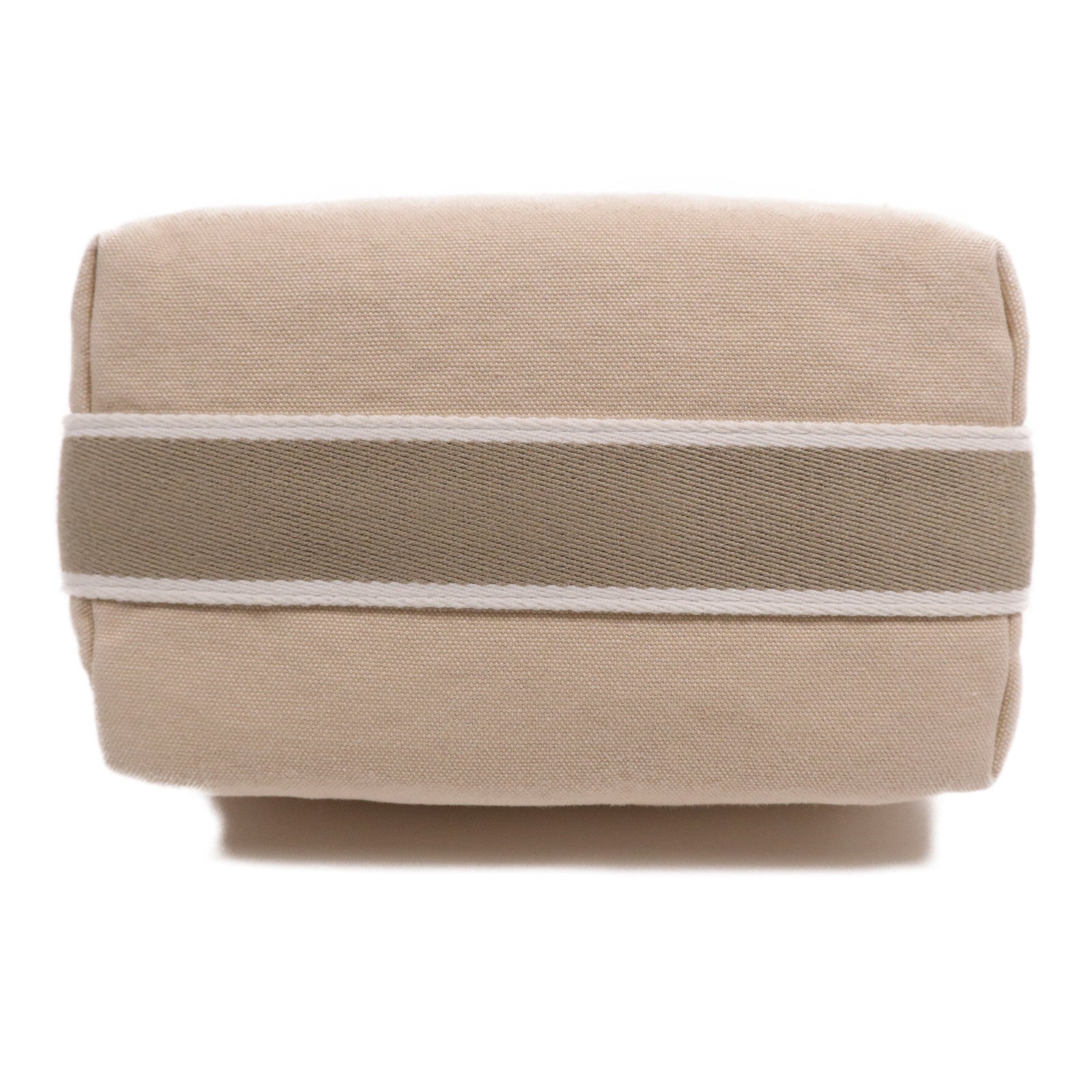 HERMES 帆布Bride A Brac PM銀扣手挽袋Beige