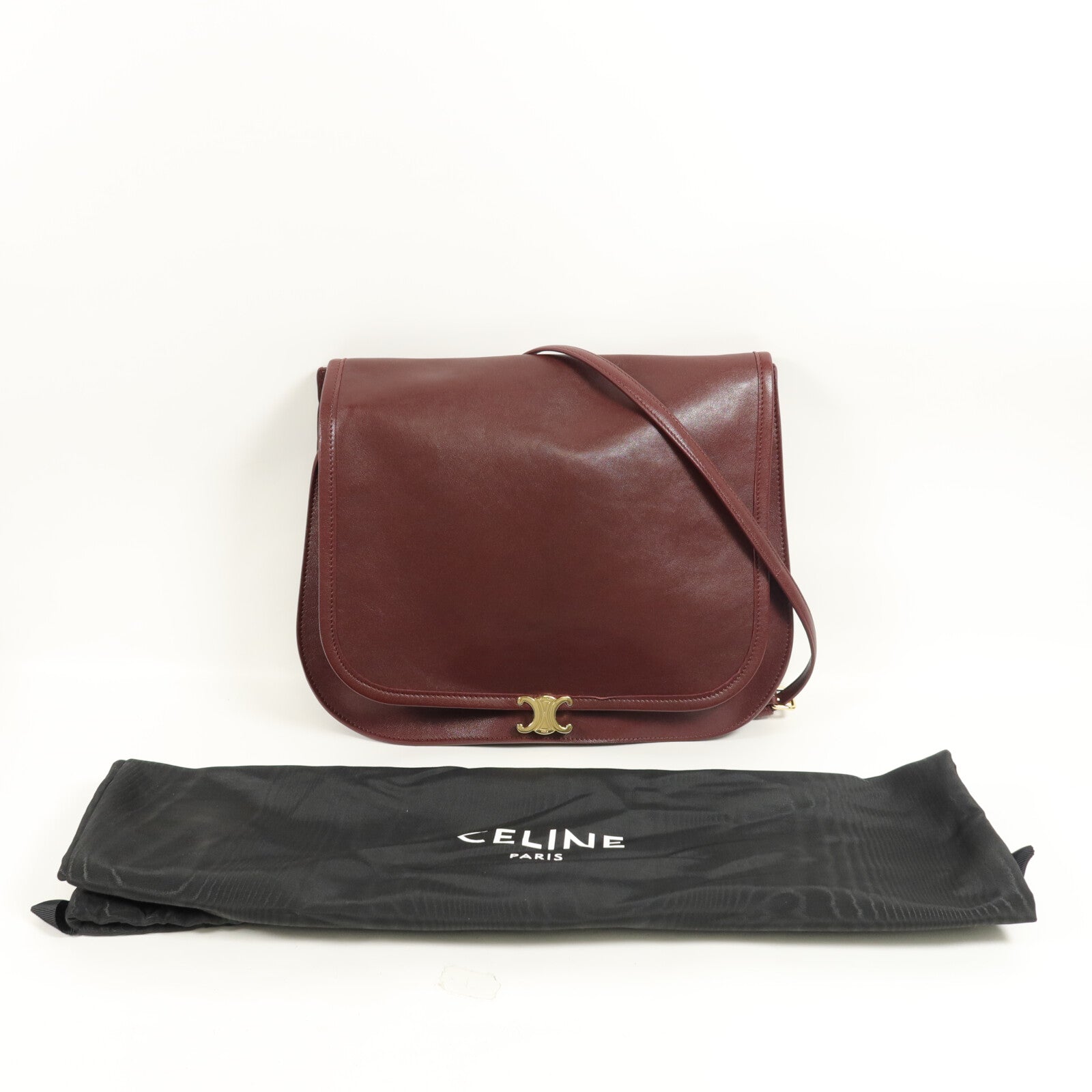 CELINE 羊皮皮革Soft Triomphe Besace肩背袋