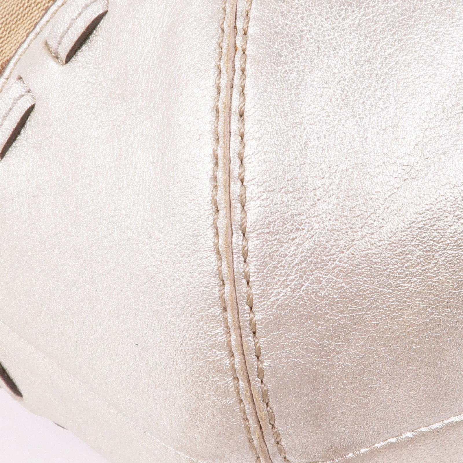 COACH 皮革/帆布Shoulder Bag銀扣肩背袋